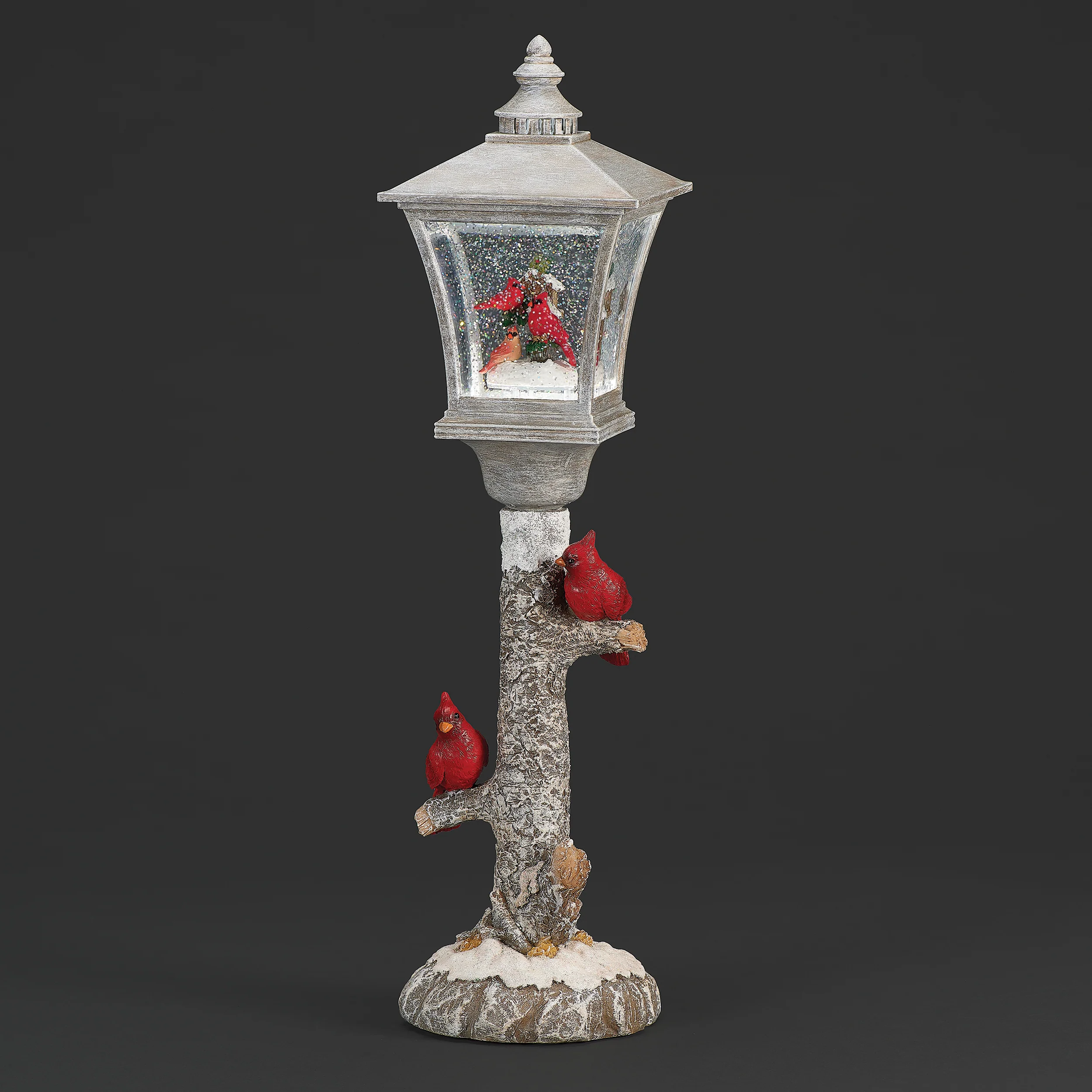 Confetti Lites Lighted Swirl Lamppost with Cardinal Scene