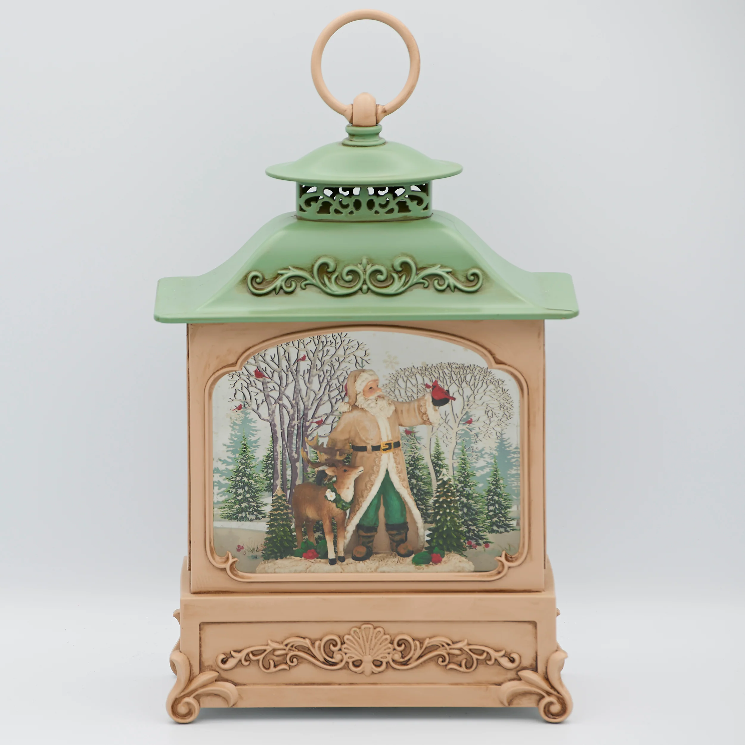 Confetti Lites Lighted Swirl Lantern with Santa & Reindeer - Image 2
