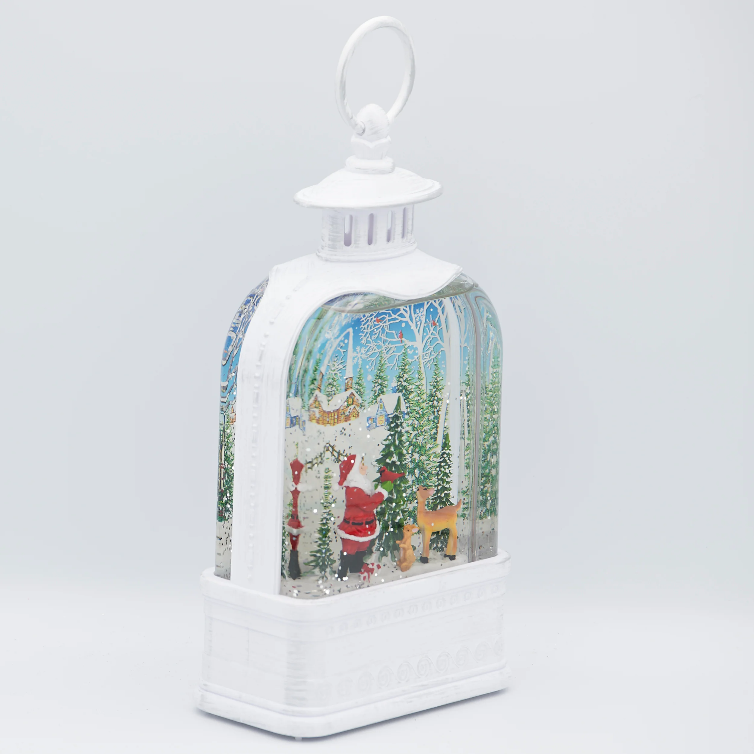Confetti Lites Lighted Swirl Vintage Lantern with Santa & Woodland Animals - Image 3