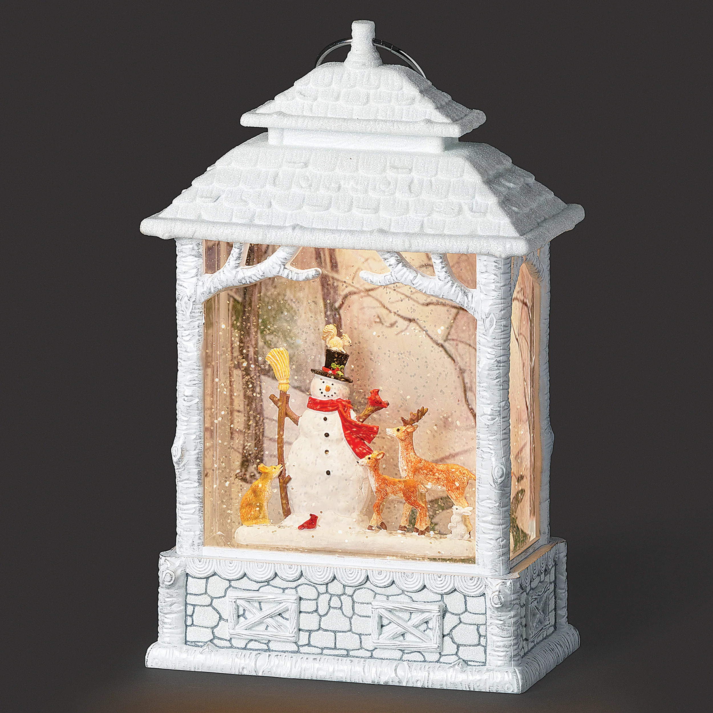 Confetti Lites Lighted Swirl Lantern with Snowman & Woodland Animals