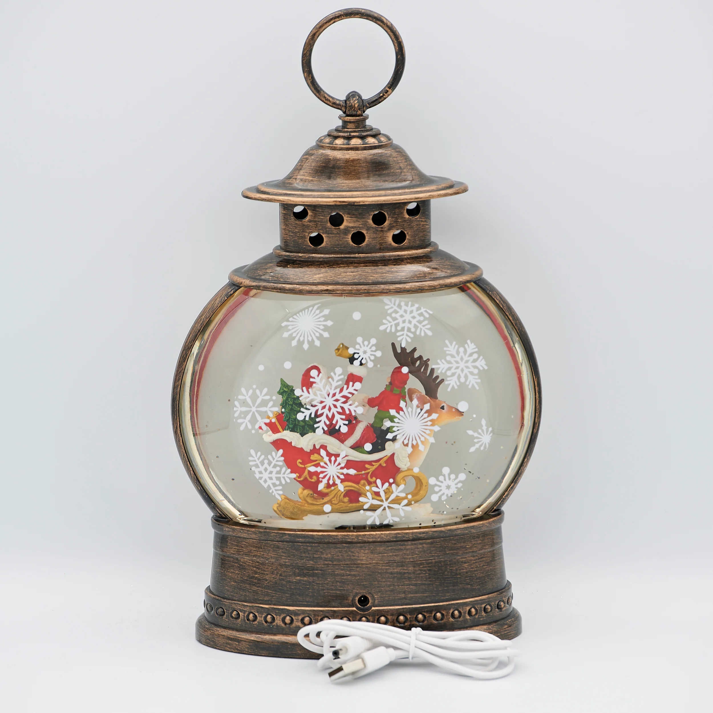 Confetti Lites Lighted Swirl Lantern with Santa & Reindeer - Image 5