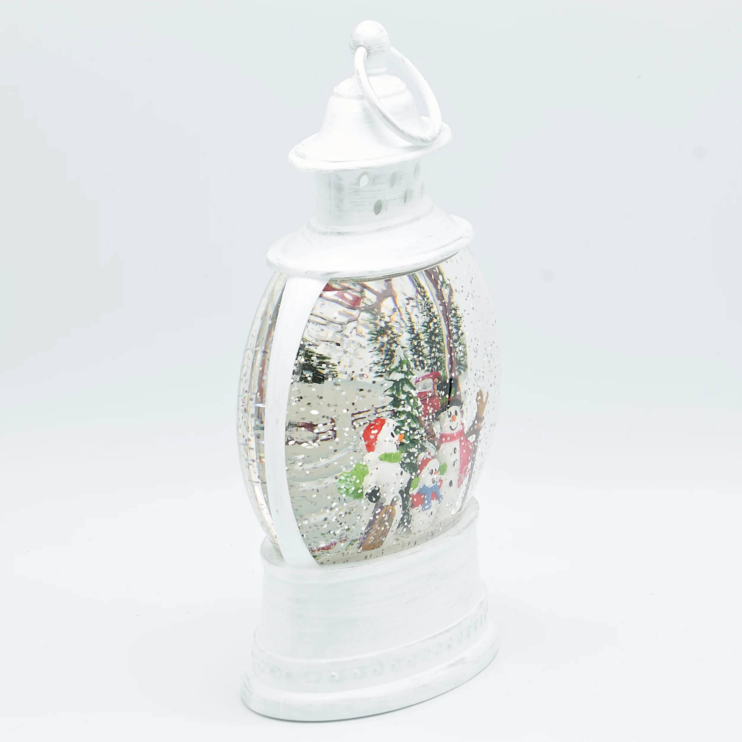 Confetti Lites Lighted Swirl Lantern with Snowman Family Christmas Scene - Image 2