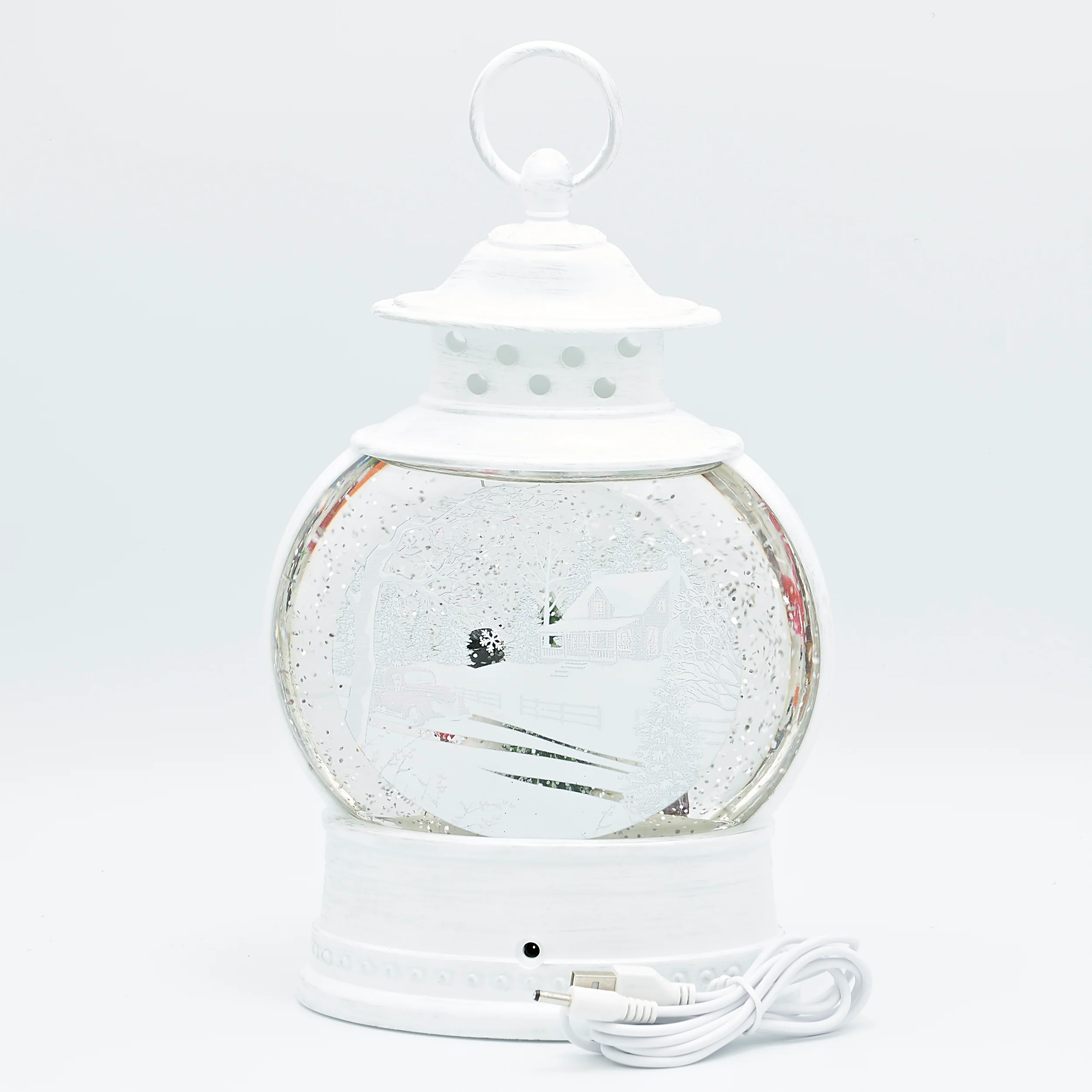 Confetti Lites Lighted Swirl Lantern with Snowman Family Christmas Scene - Image 3