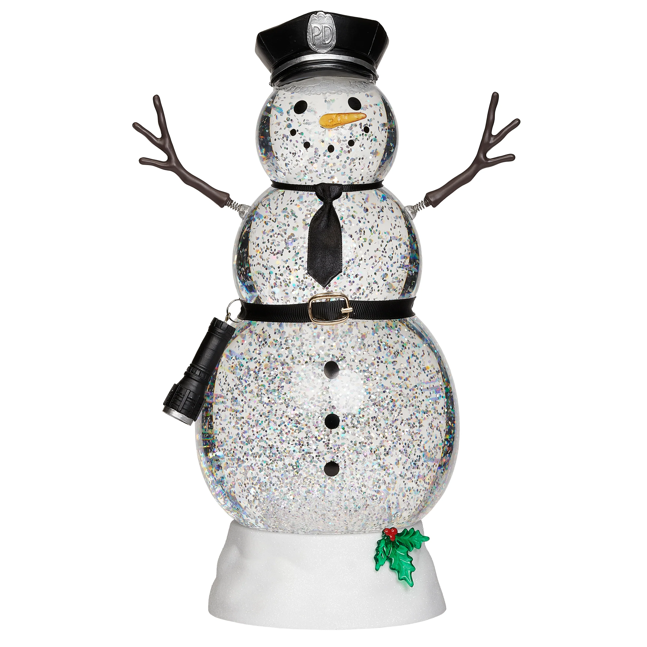 Confetti Lites Lighted Swirl Police Snowman with Hat & Flashlight - Image 2