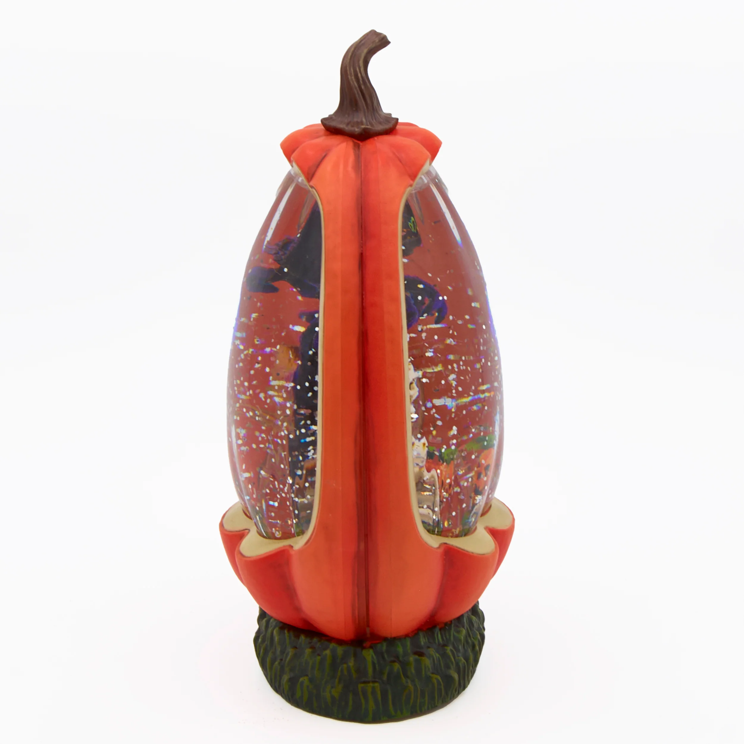 Lighted Swirl Pumpkin Shape with Halloween Scene - Image 3