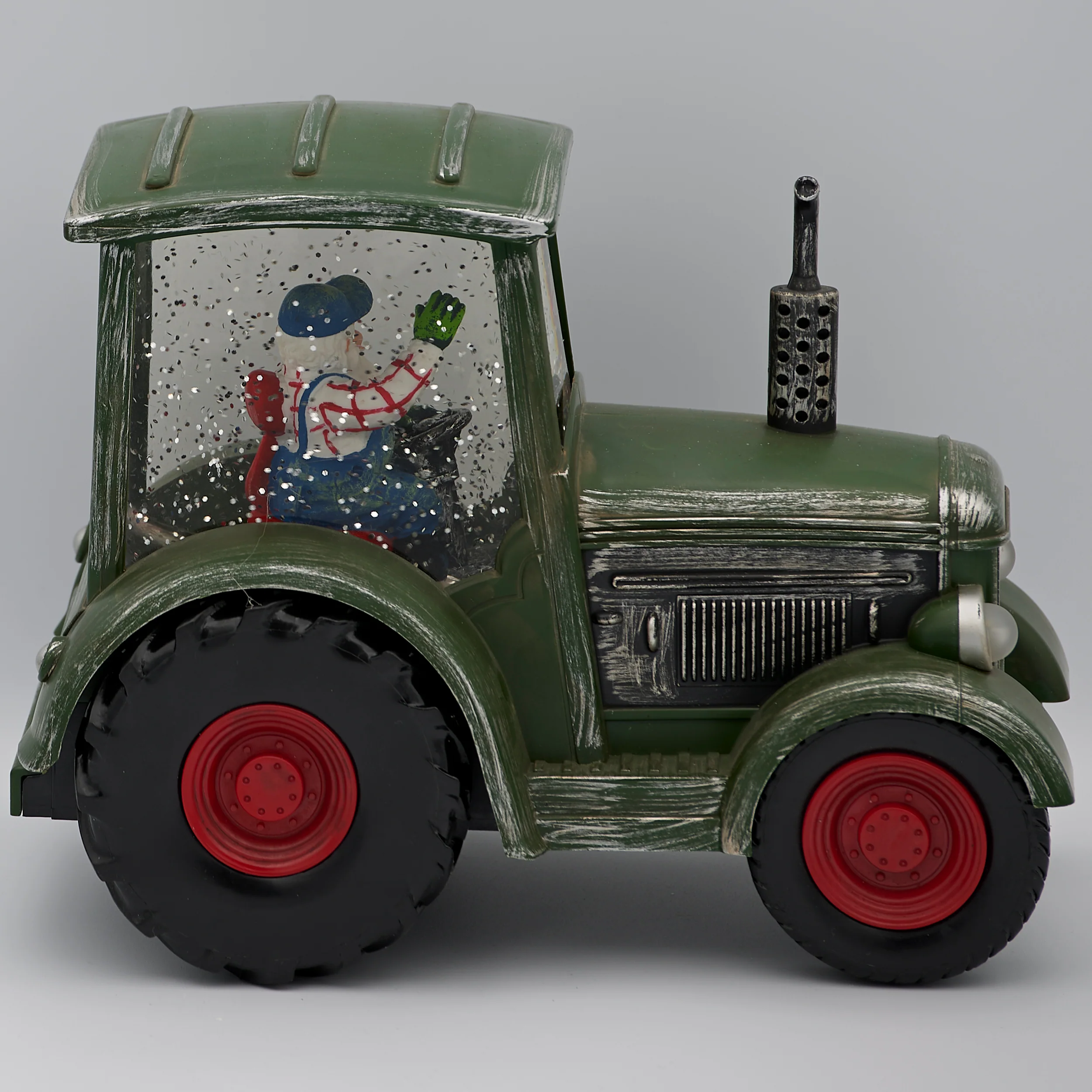 Confetti Lites Lighted Swirl Tractor with Farmer Santa - Image 3