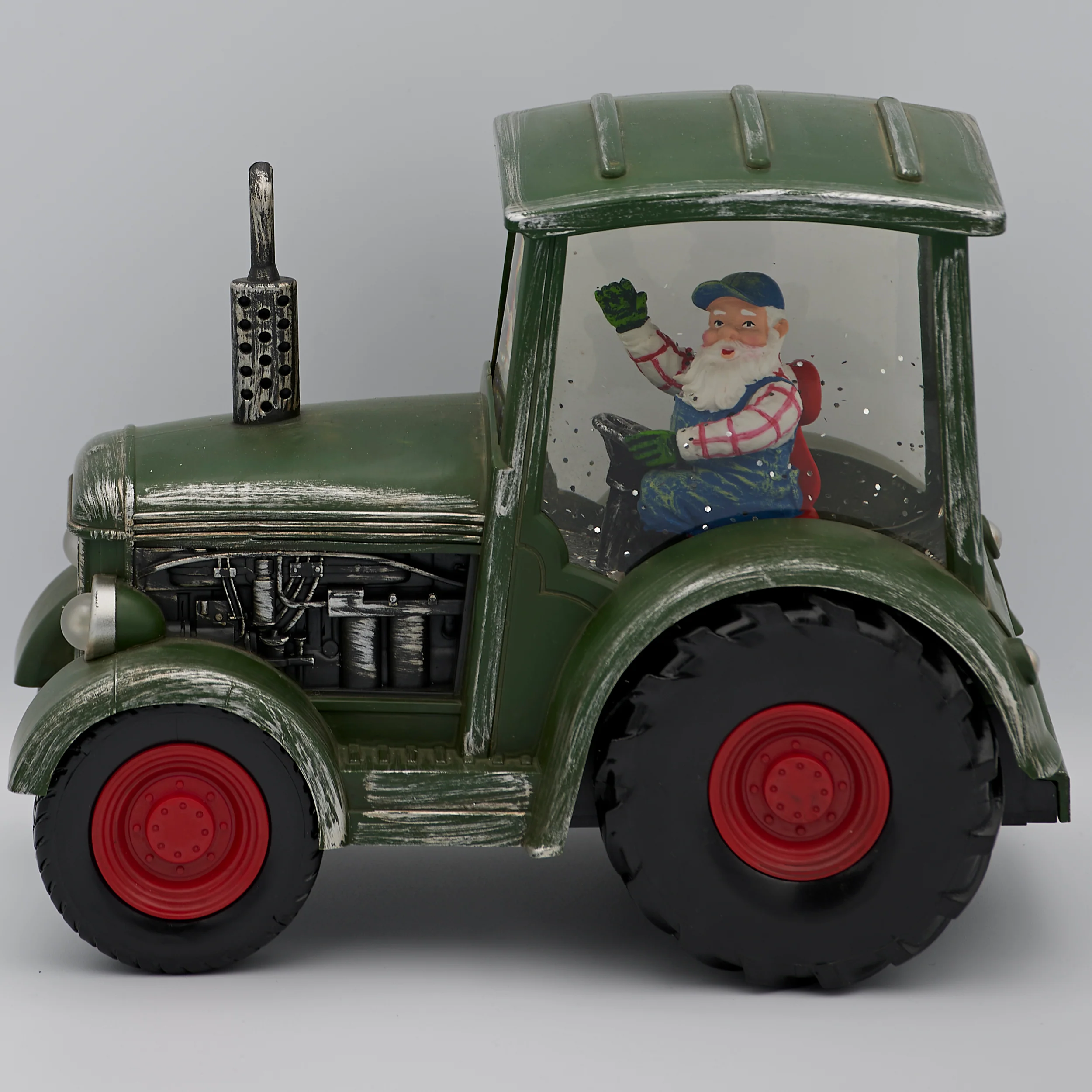Confetti Lites Lighted Swirl Tractor with Farmer Santa - Image 4