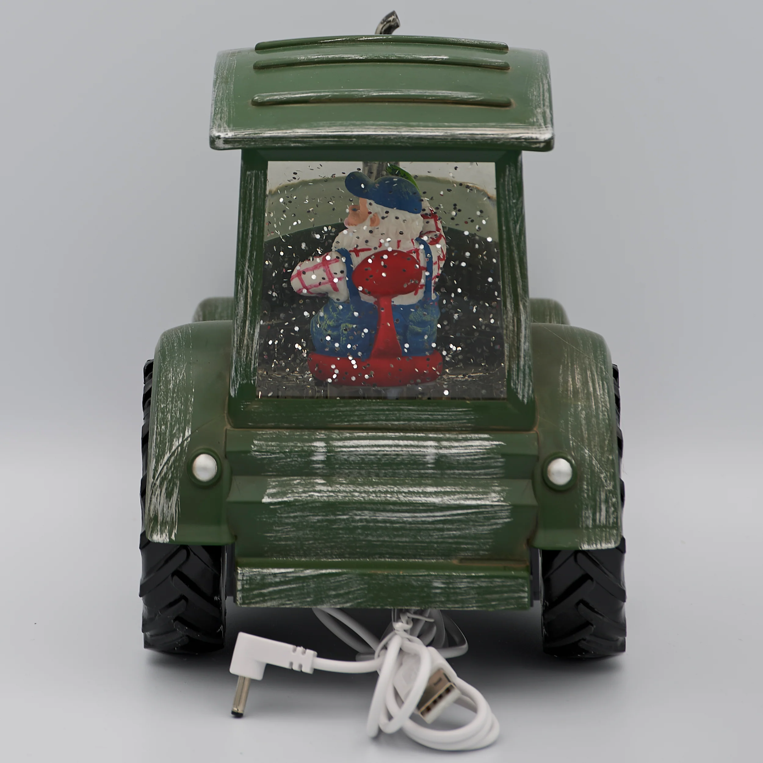 Confetti Lites Lighted Swirl Tractor with Farmer Santa - Image 5