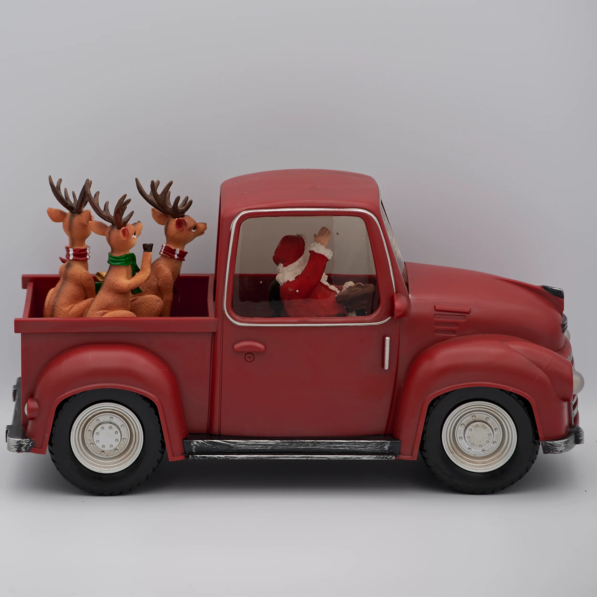 Confetti Lites Lighted Swirl Red Truck with Santa Driving & Reindeer - Image 3