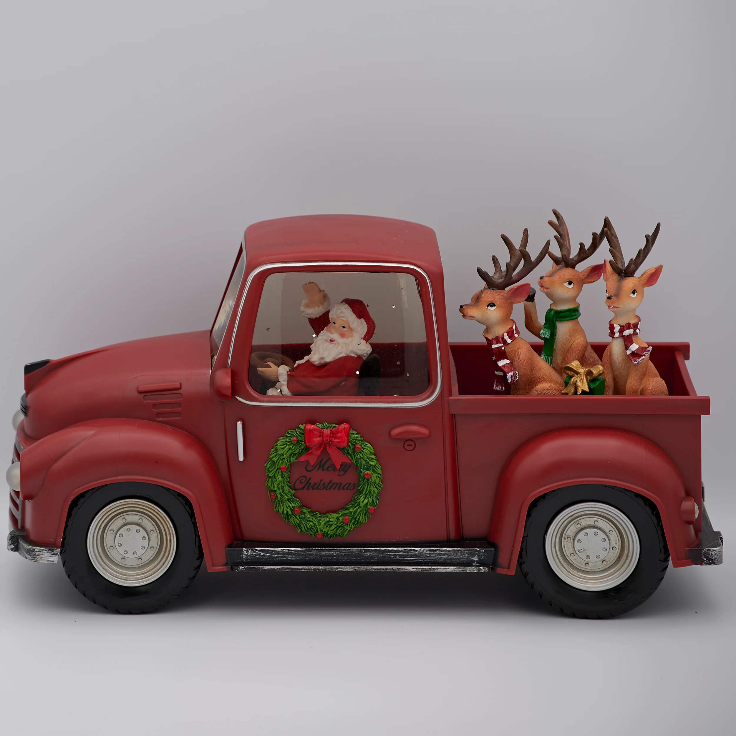 Confetti Lites Lighted Swirl Red Truck with Santa Driving & Reindeer - Image 4
