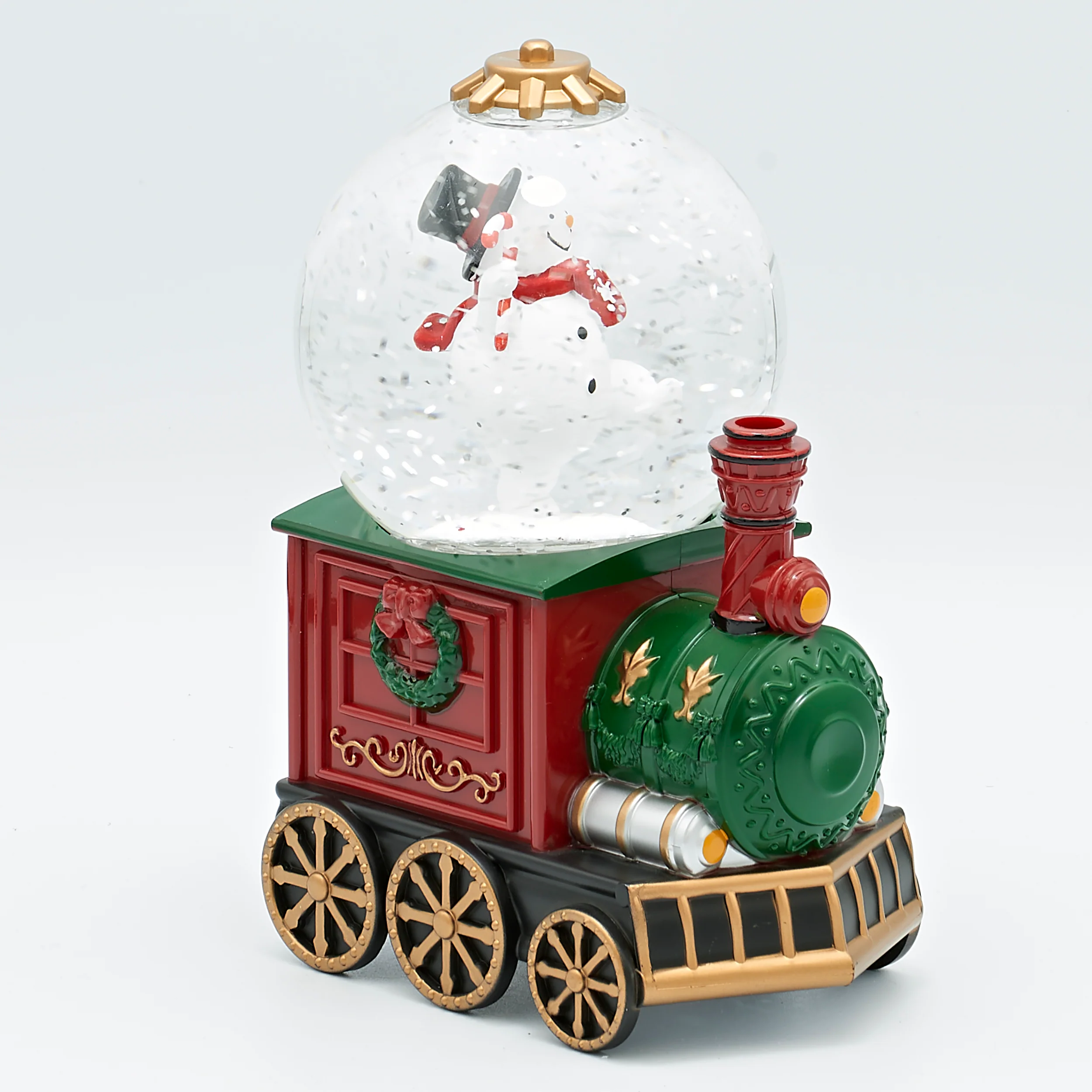 Confetti Lites Lighted Swirl Rotating Snowman on Train - Image 2
