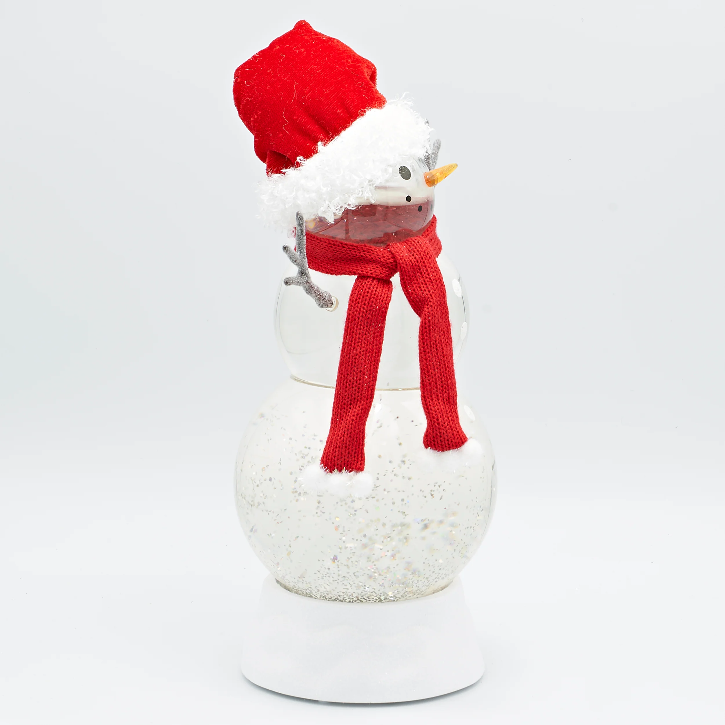 Confetti Lites Lighted Swirl Snowman with a Jingling Santa Hat & Twig Arms - Image 2