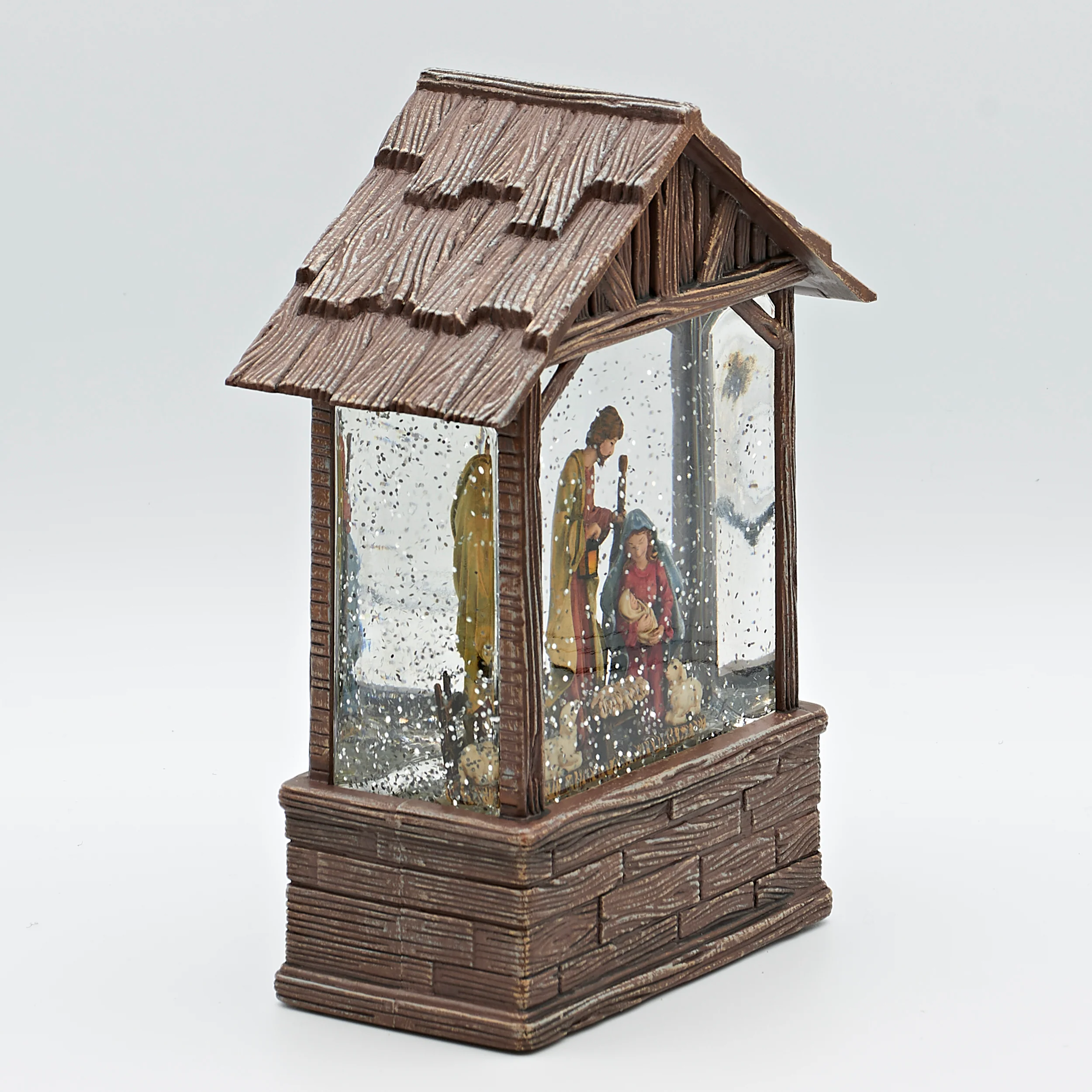 Confetti Lites Lighted Swirl Nativity Stable with Holy Family - Image 2