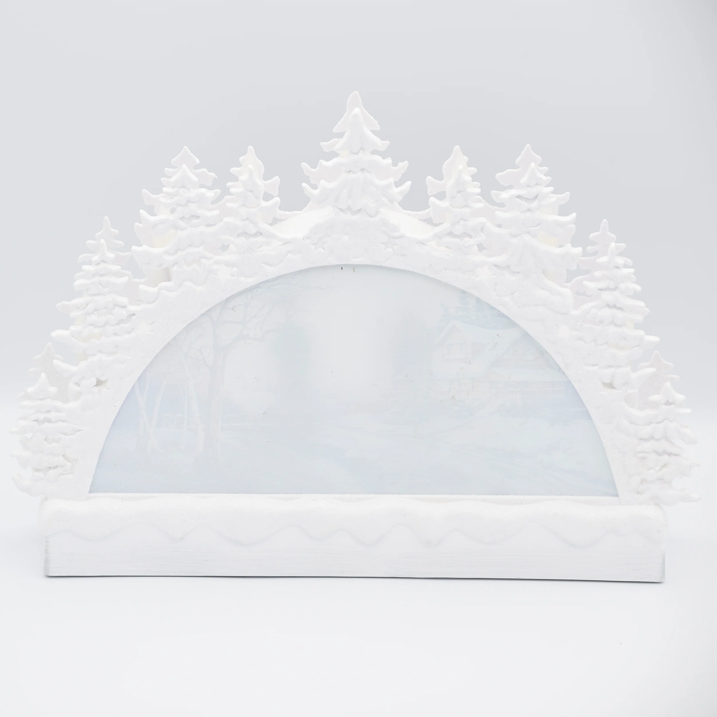 Confetti Lites Lighted Swirl Tree Arch with Cardinals on Snowy Branch Scene - Image 3