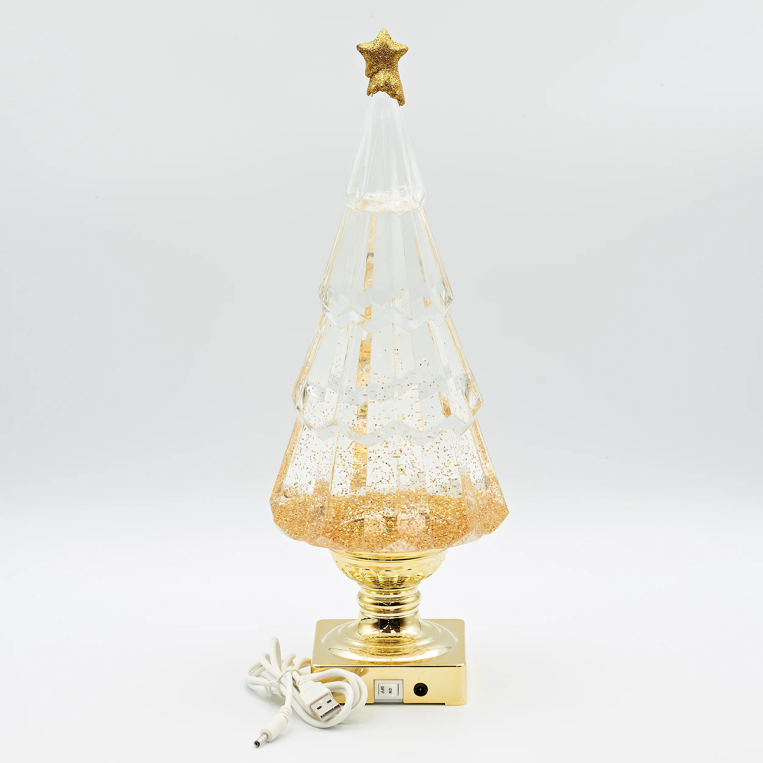 Confetti Lites Lighted Swirl Tree with Gold Glitter - Image 3