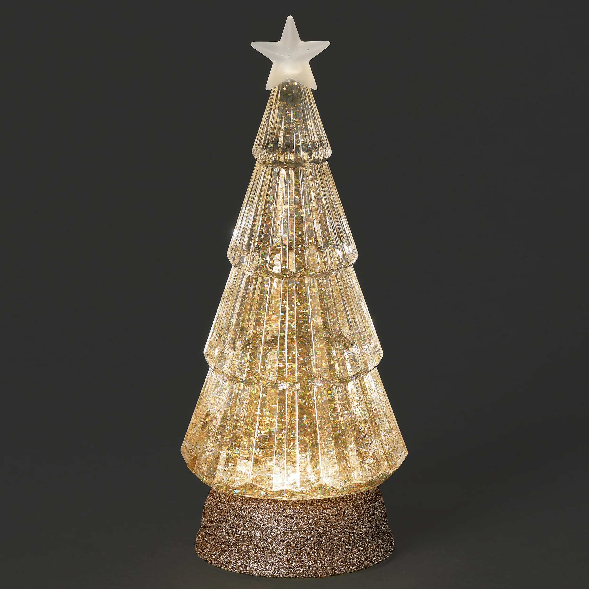 Confetti Lites Lighted Swirl Tree with Gold Glitter
