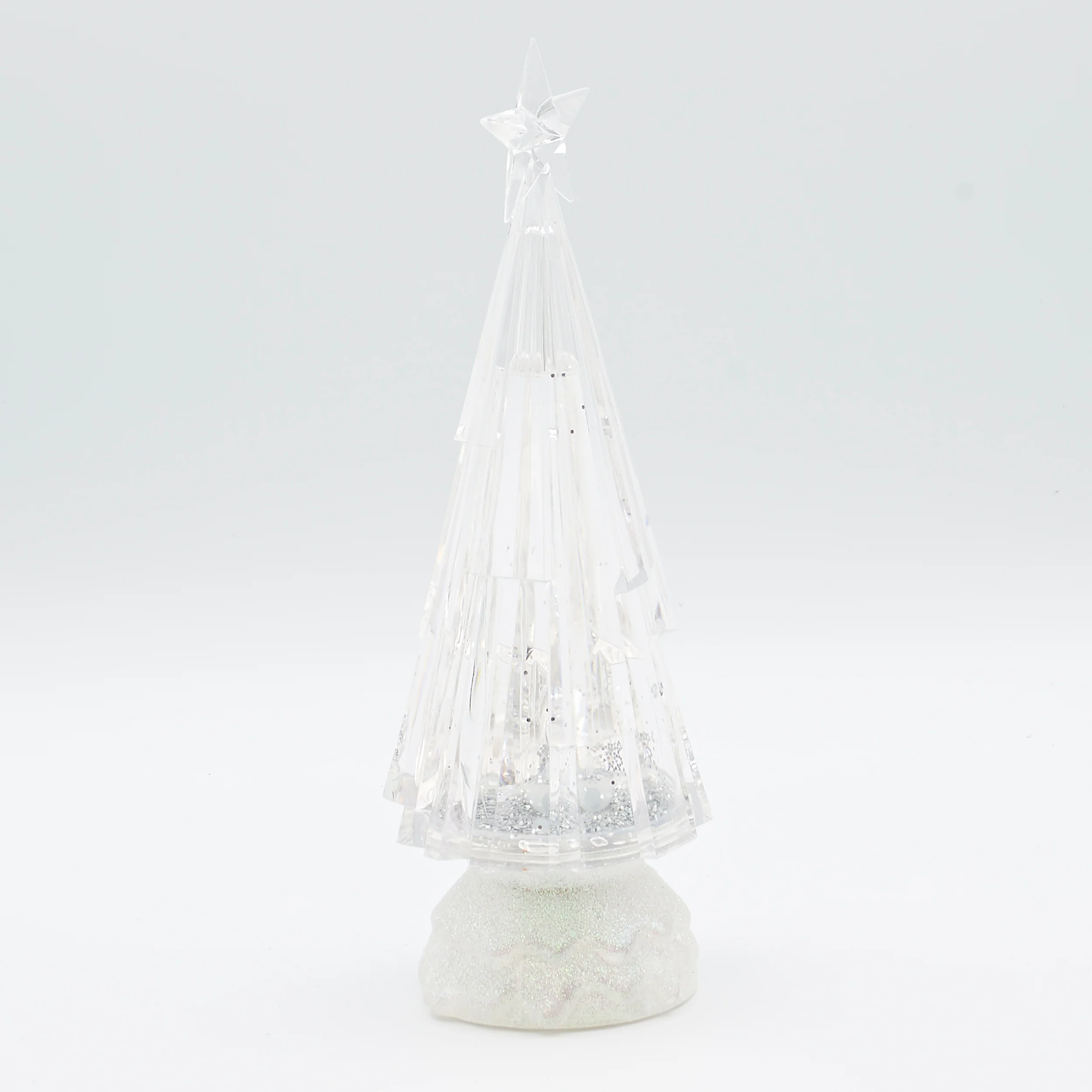 Confetti Lites Lighted Swirl Chiseled Clear Tree with Multicolor Lights - Image 2
