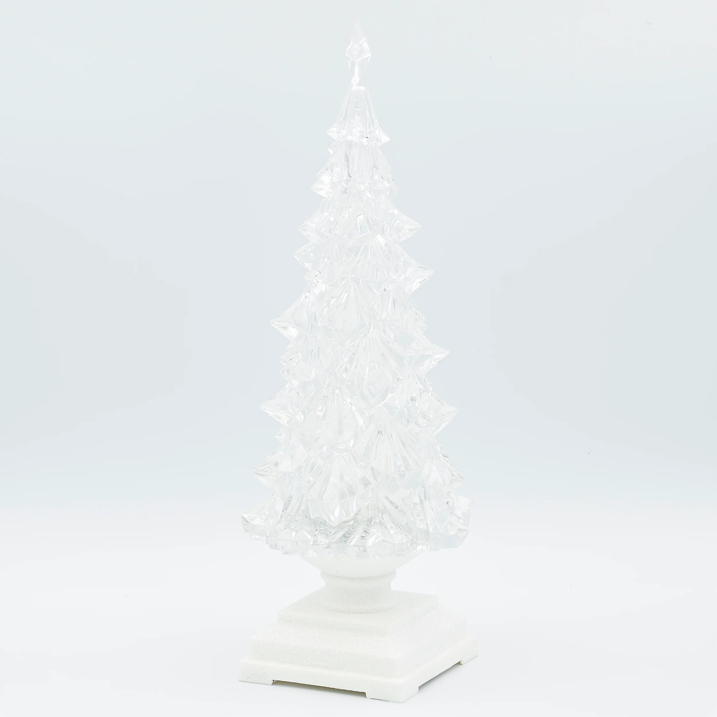 Confetti Lites Lighted Swirl Clear Tree with White Square Base - Image 2