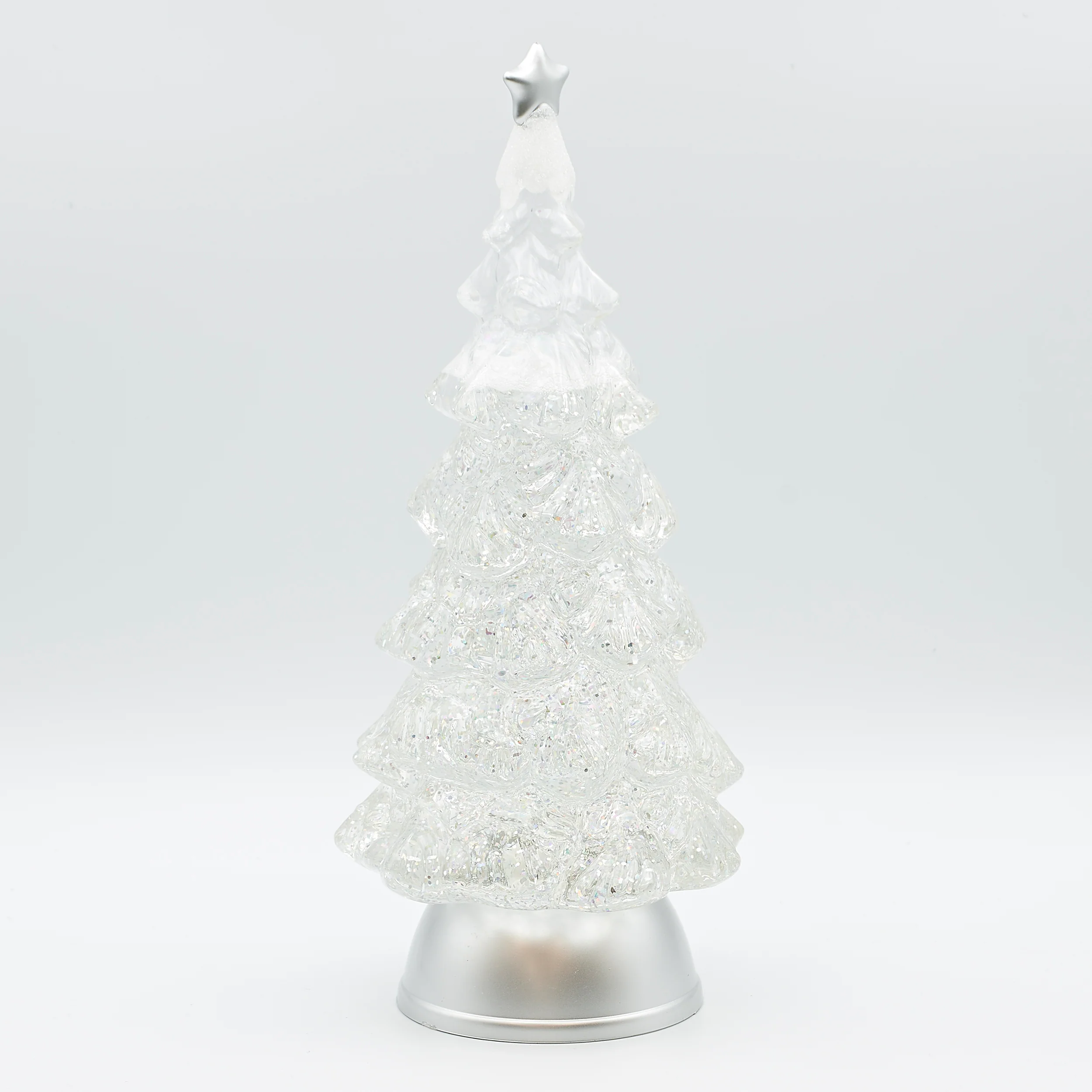 Confetti Lites Lighted Swirl Clear Tree with Silver Star & Base - Image 3
