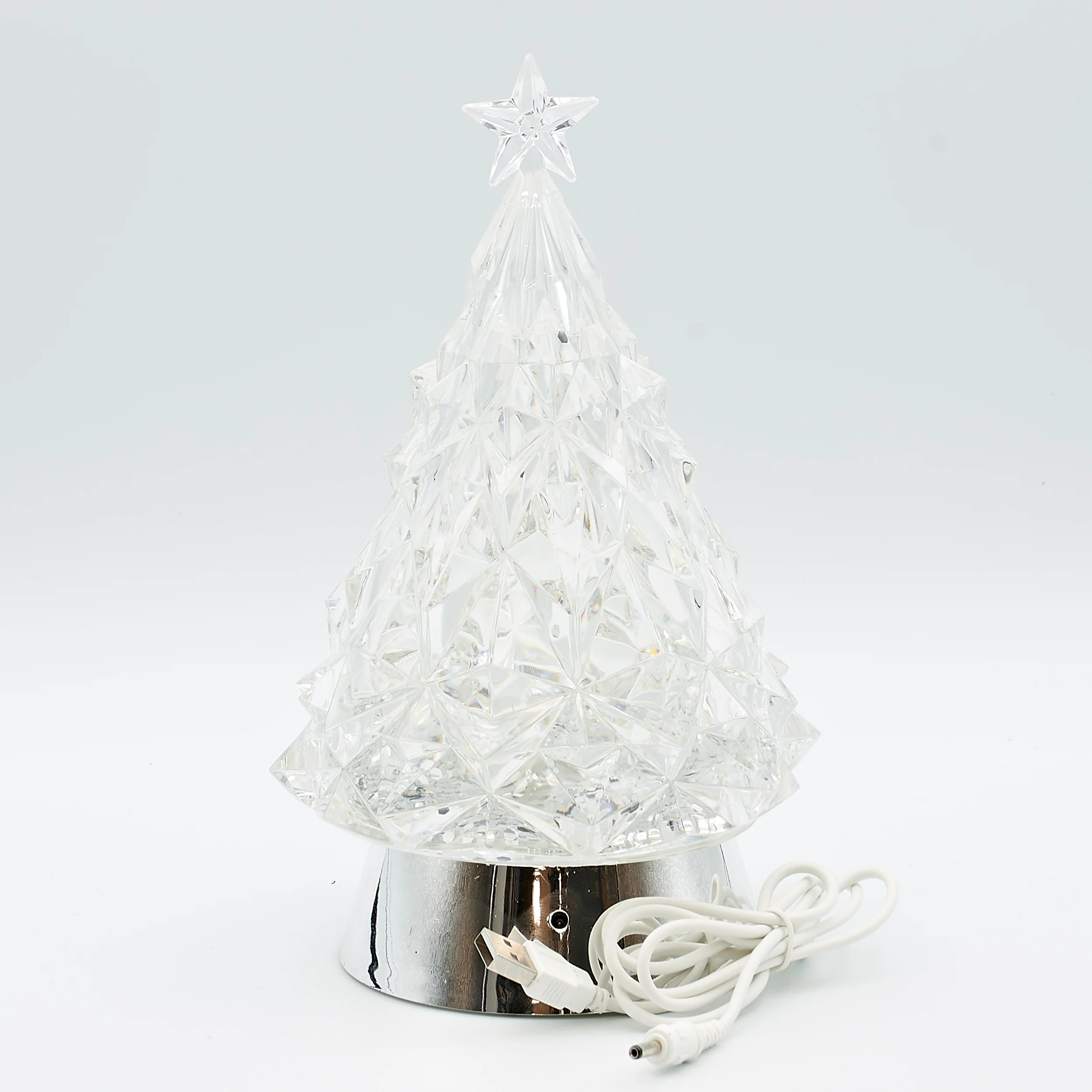 Confetti Lites Lighted Swirl Clear Tree with Star & Silver Base - Image 3