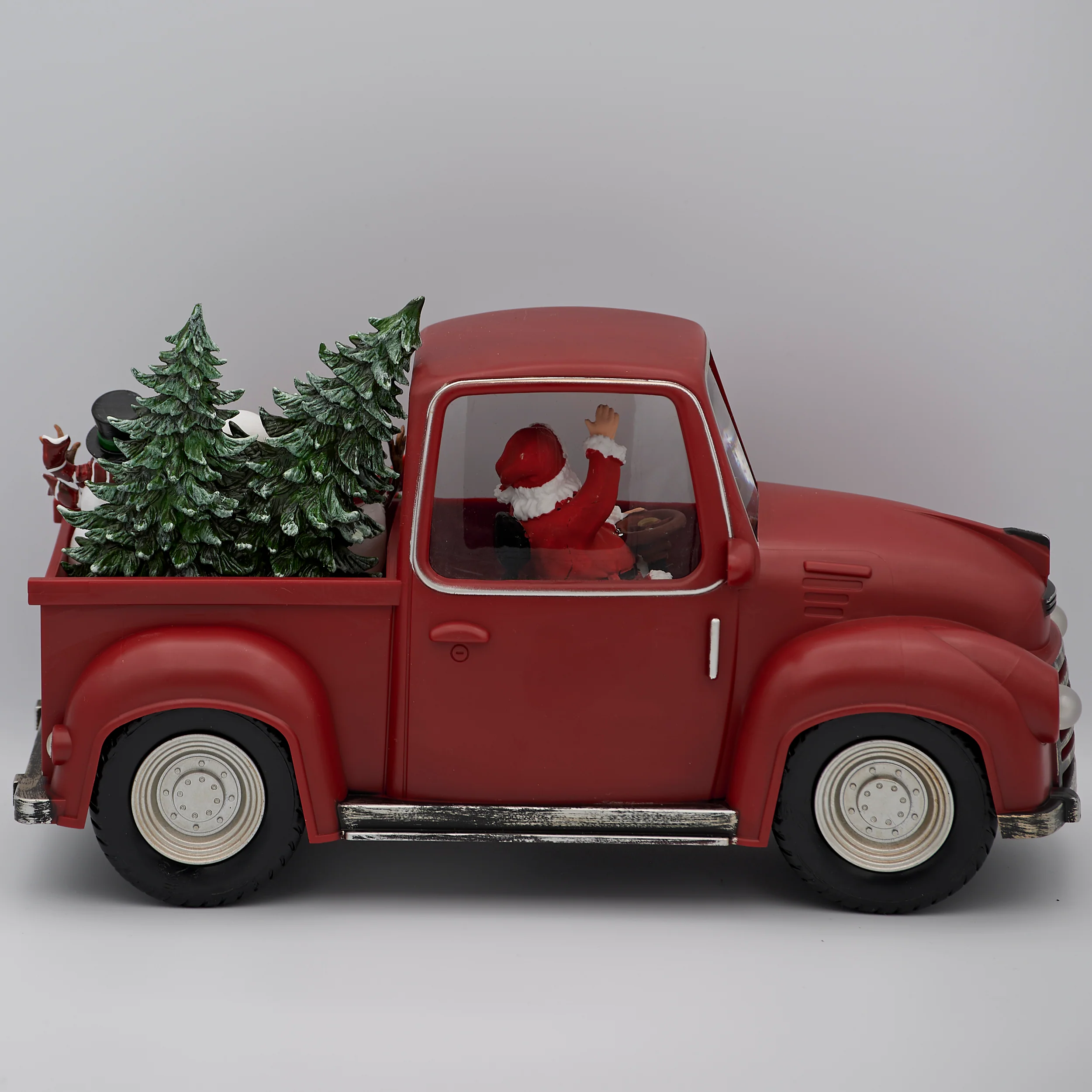 Confetti Lites Lighted Swirl Red Truck with Santa Driving & Snowmen - Image 3