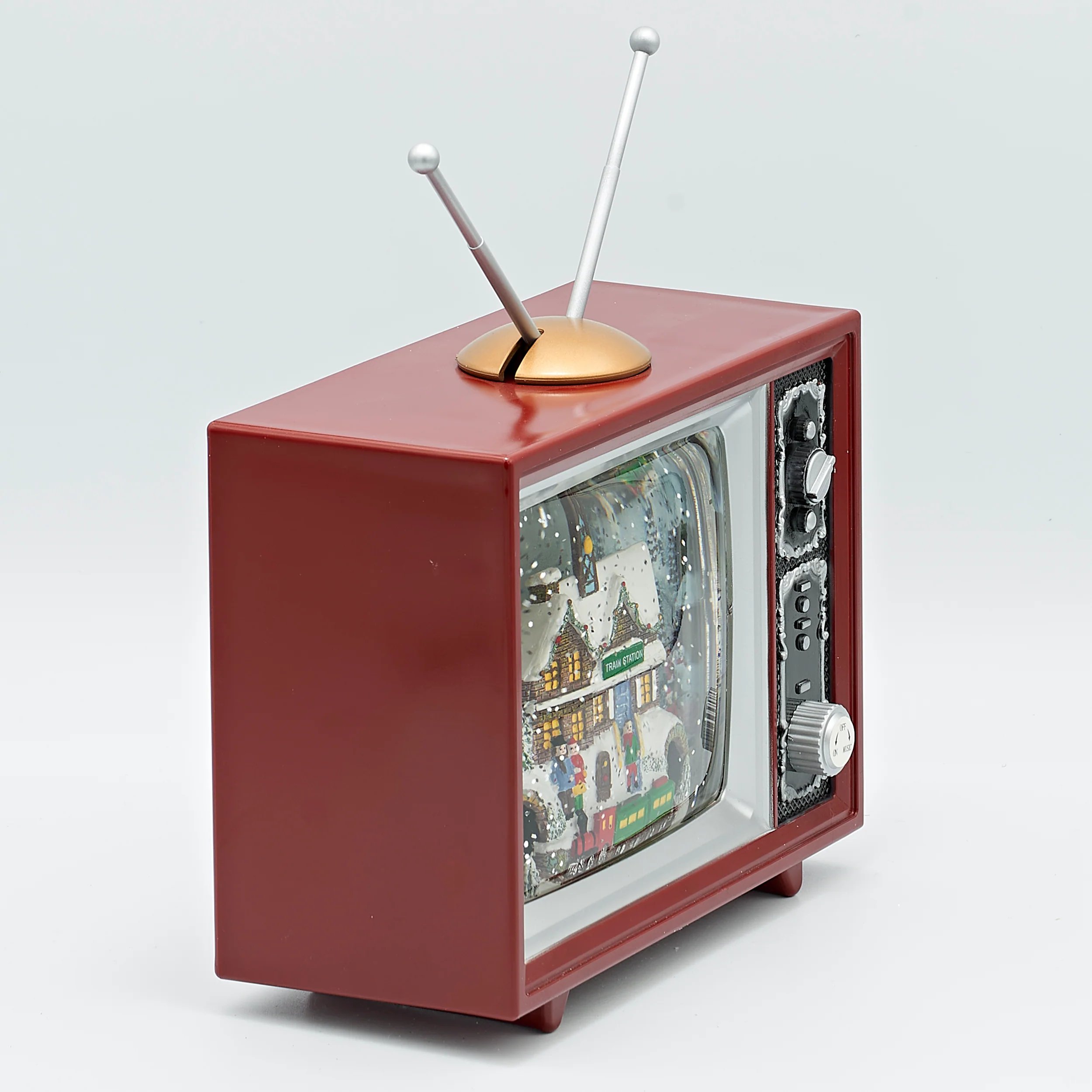 Confetti Lites Lighted Swirl TV with a North Pole Station Rotating Train - Image 2
