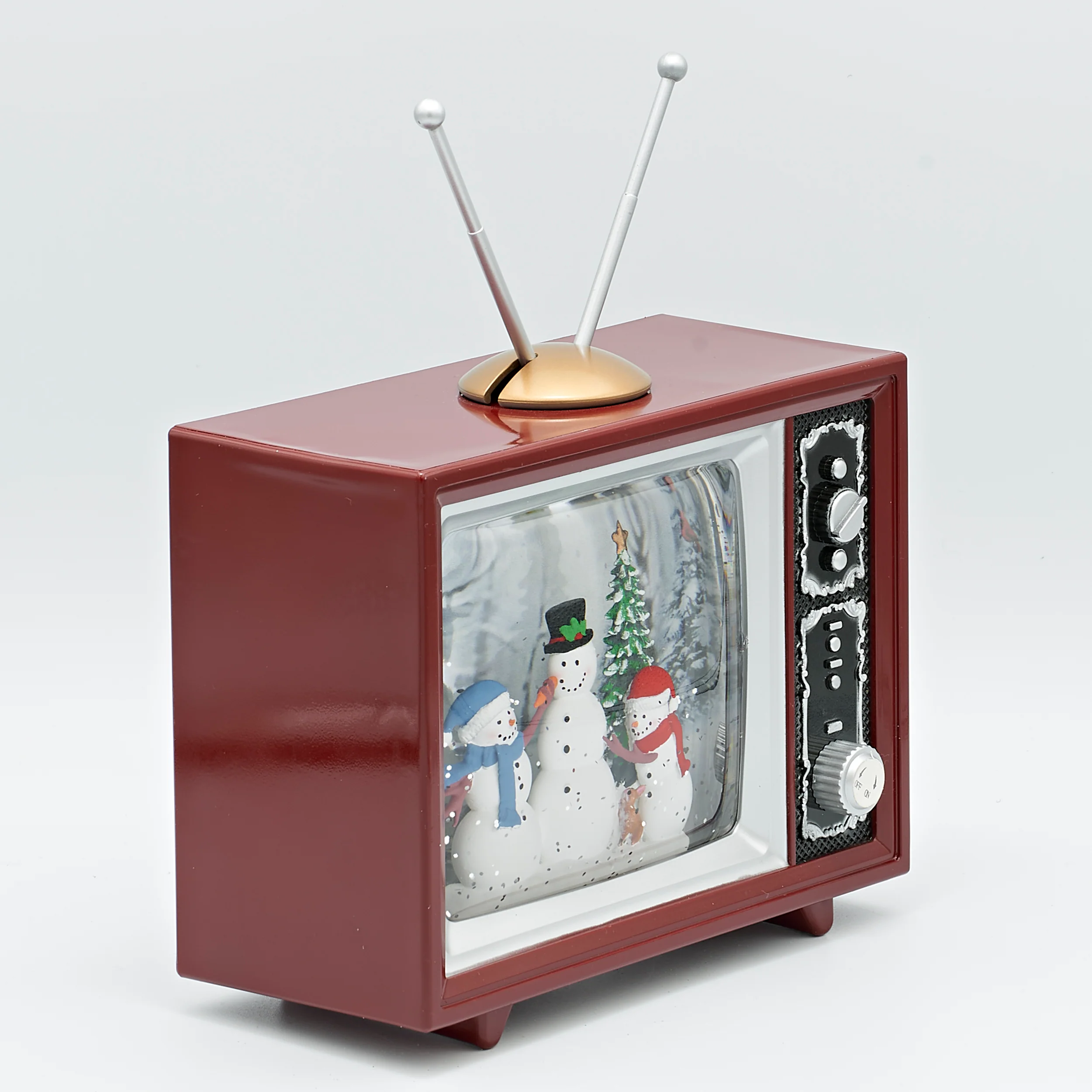 Confetti Lites Lighted Swirl TV with Snowmen - Image 2