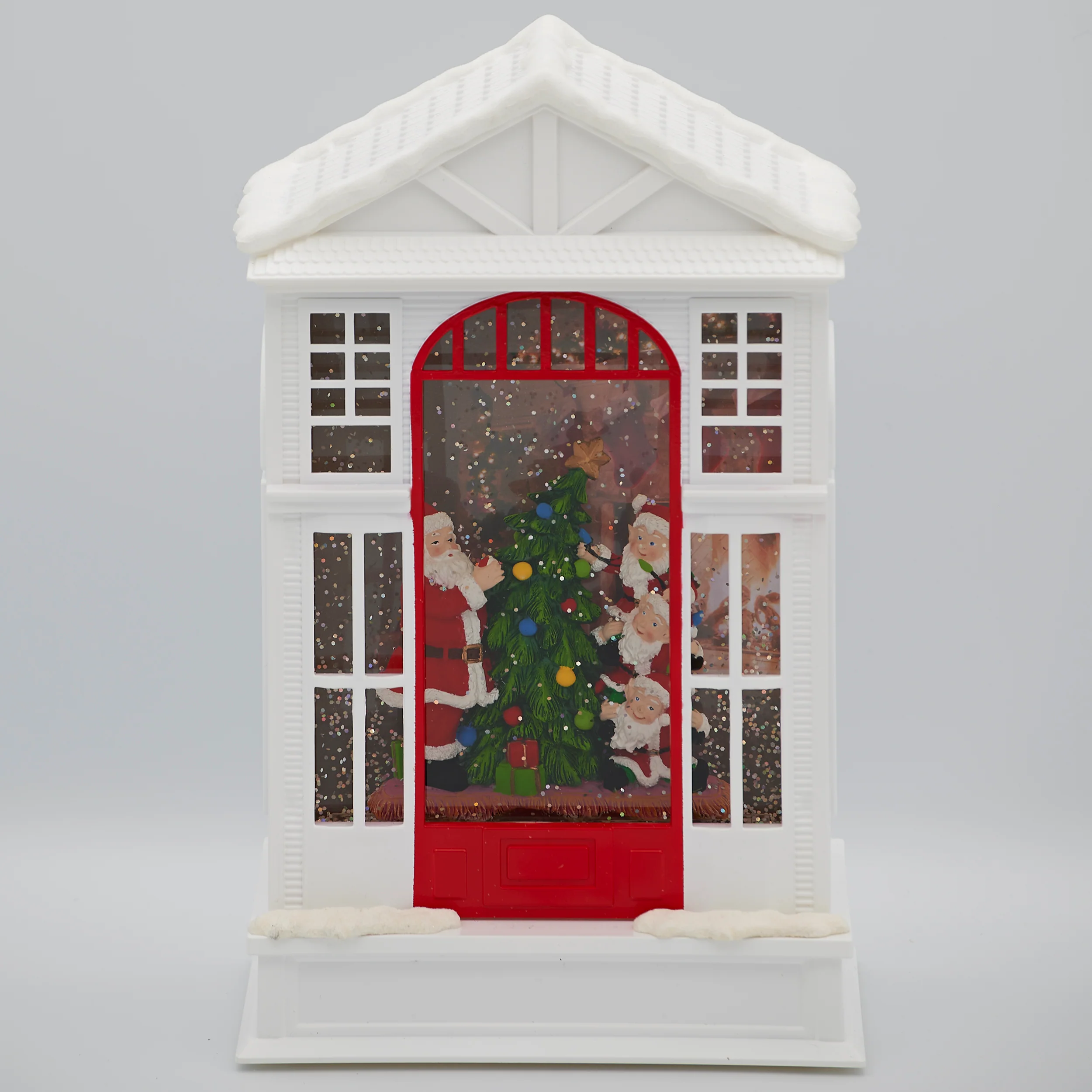 Confetti Lites Lighted Swirl Two-Story House with Santa & Elves - Image 2