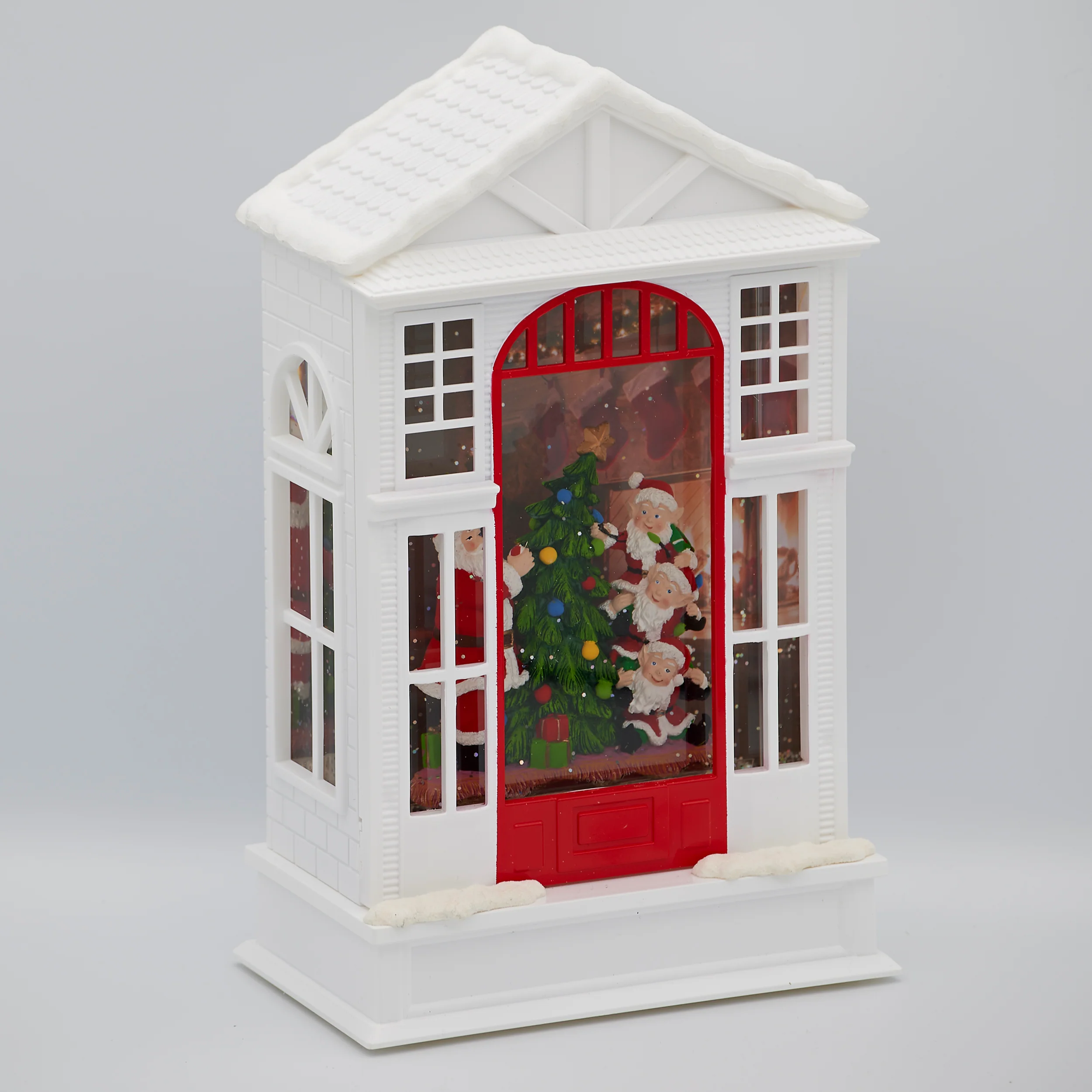 Confetti Lites Lighted Swirl Two-Story House with Santa & Elves - Image 3
