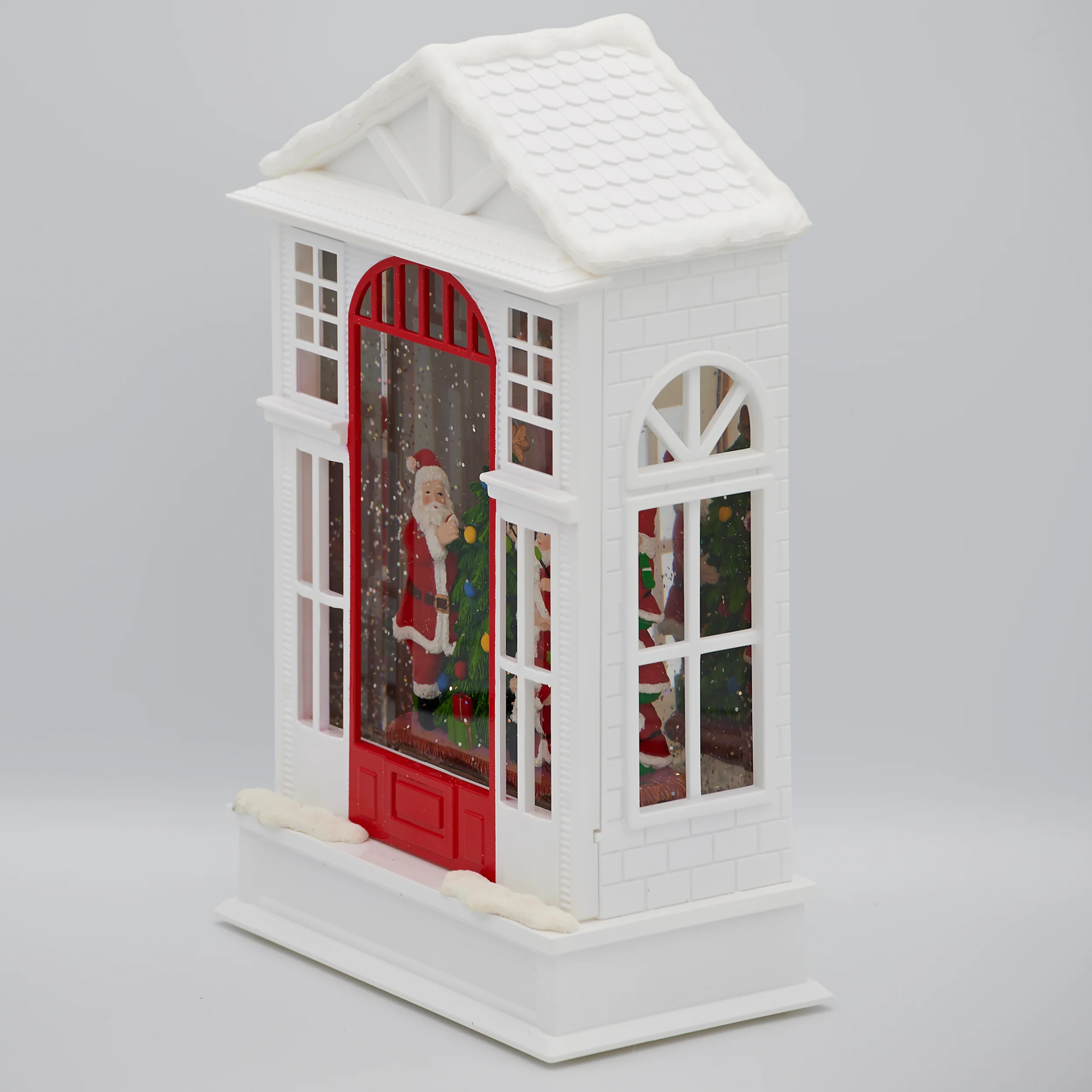 Confetti Lites Lighted Swirl Two-Story House with Santa & Elves - Image 4