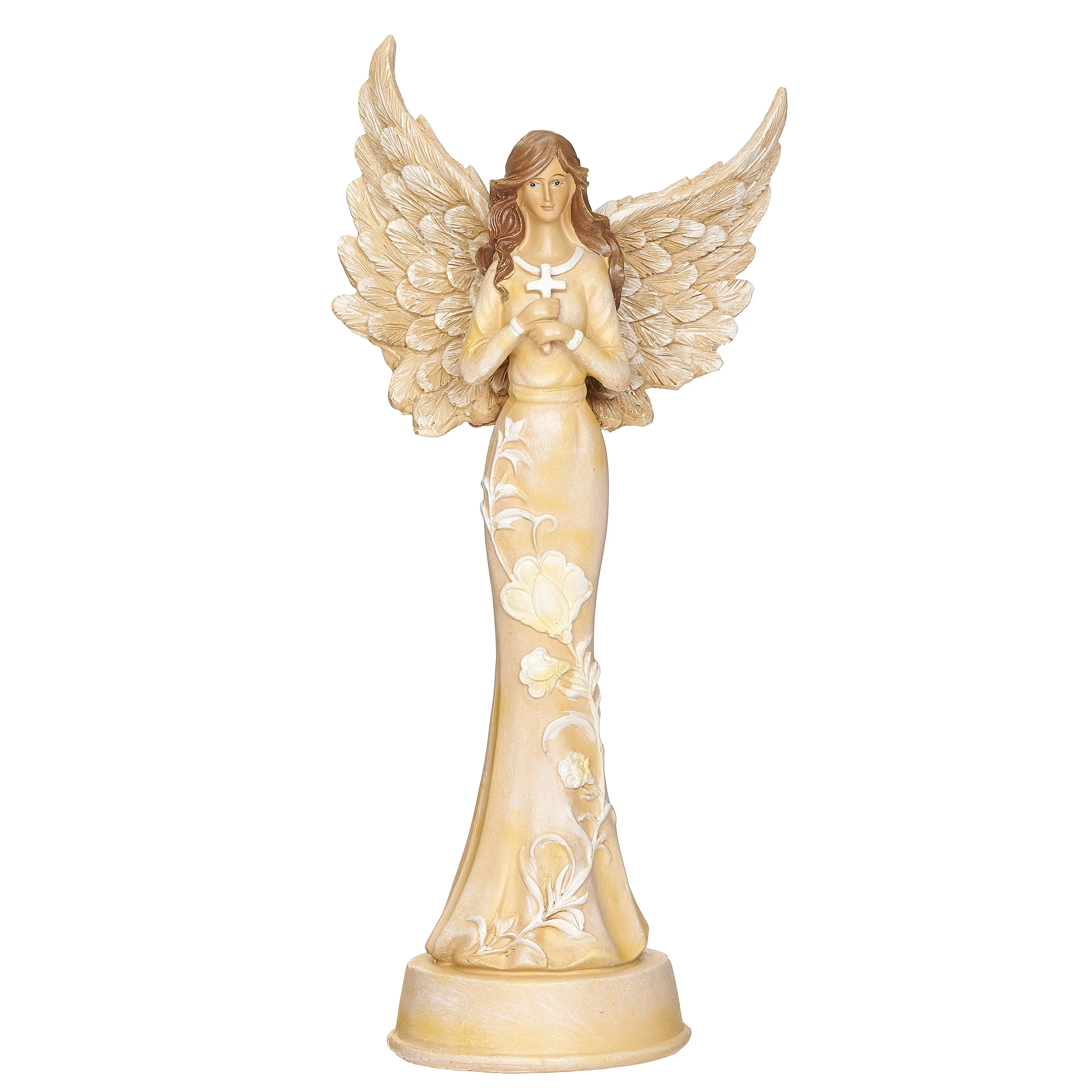 Memorial Angel Holding a Cross - Image 3