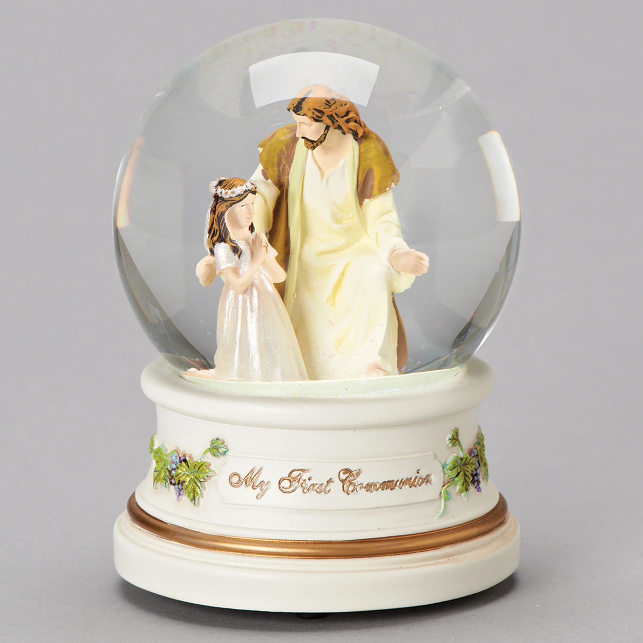 Glitterdome Musical My First Communion Girl with Jesus - "The Lord's Prayer" Tune