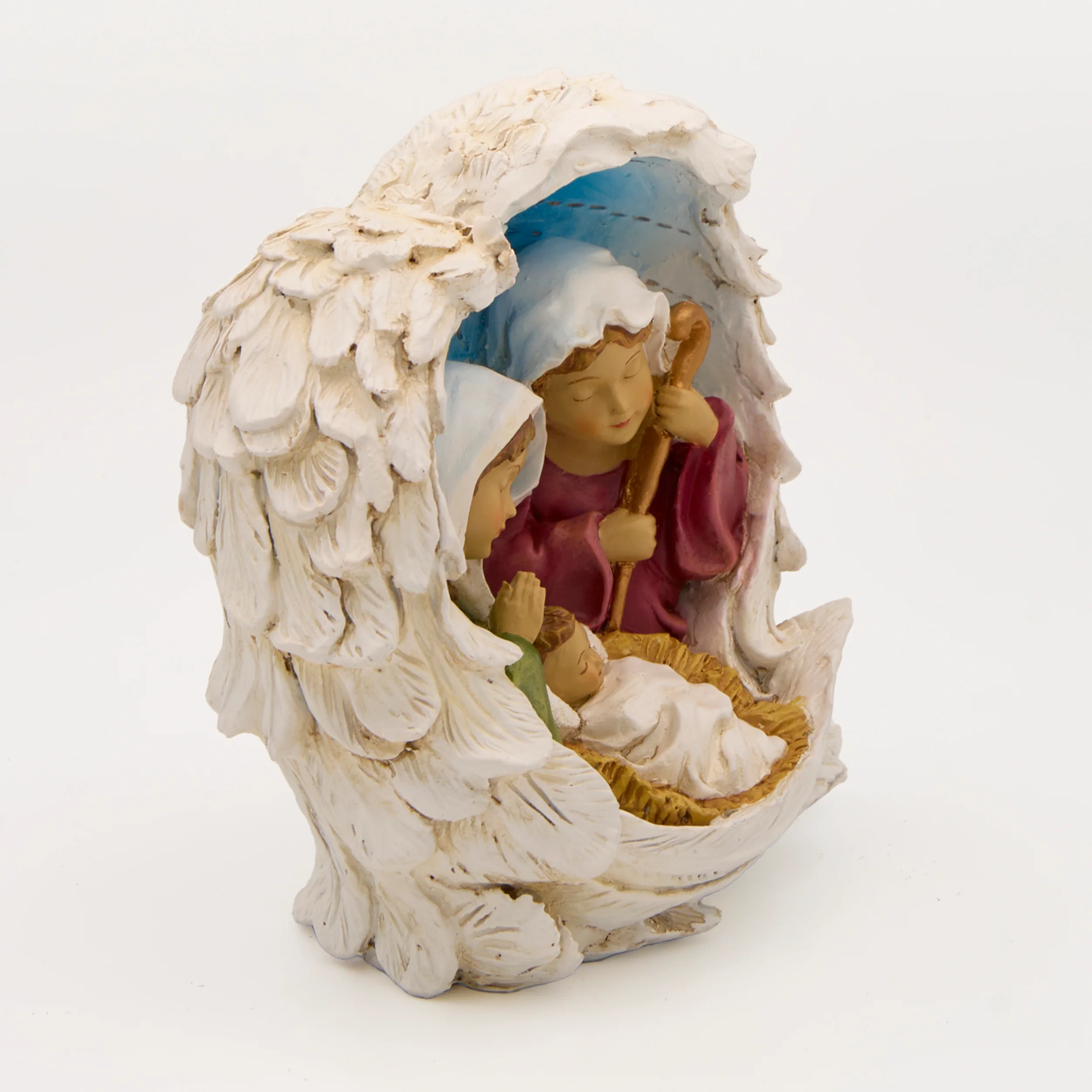 Nativity Kids Figure Embraced by Angel Wings - Image 2