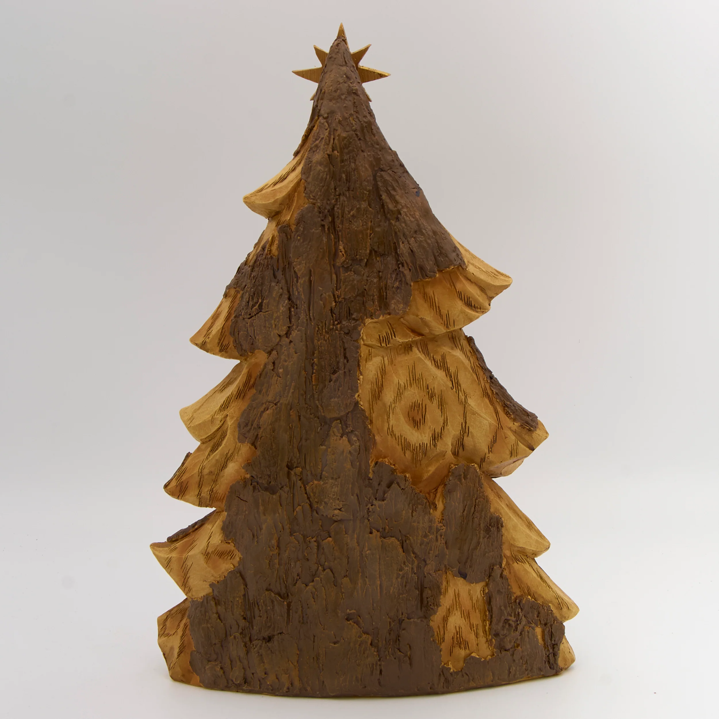 Nativity Scene in Carved Tree with Star Topper - Image 3