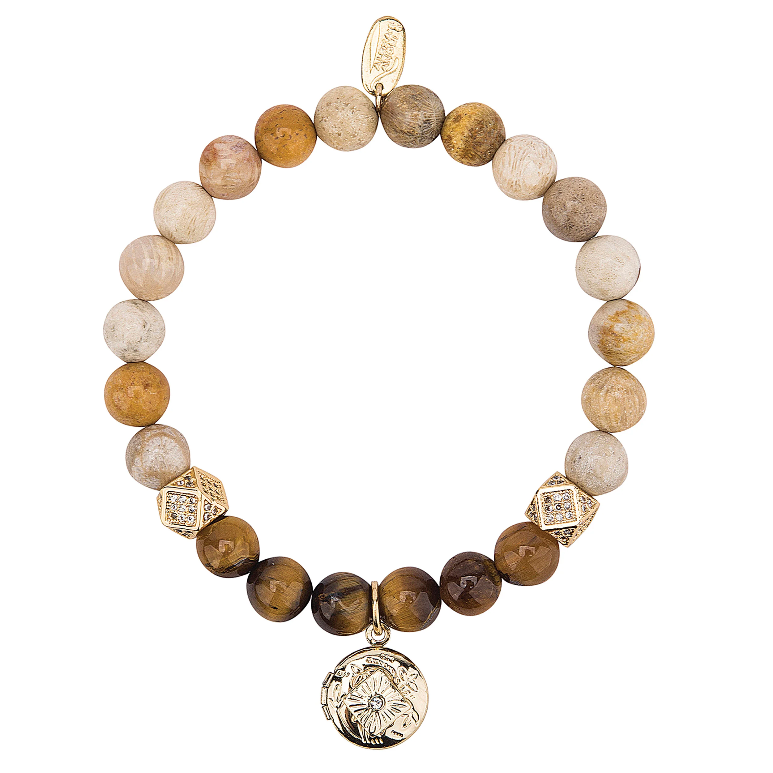 Alexa's Angels Natural Stone & Cubic Zirconia Prayer Box Bracelet - Image 5