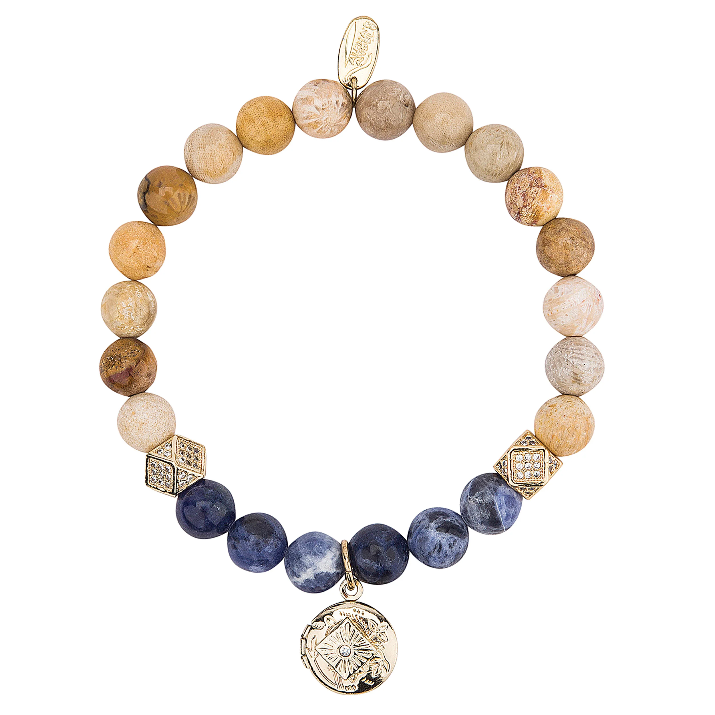 Alexa's Angels Natural Stone & Cubic Zirconia Prayer Box Bracelet - Image 7