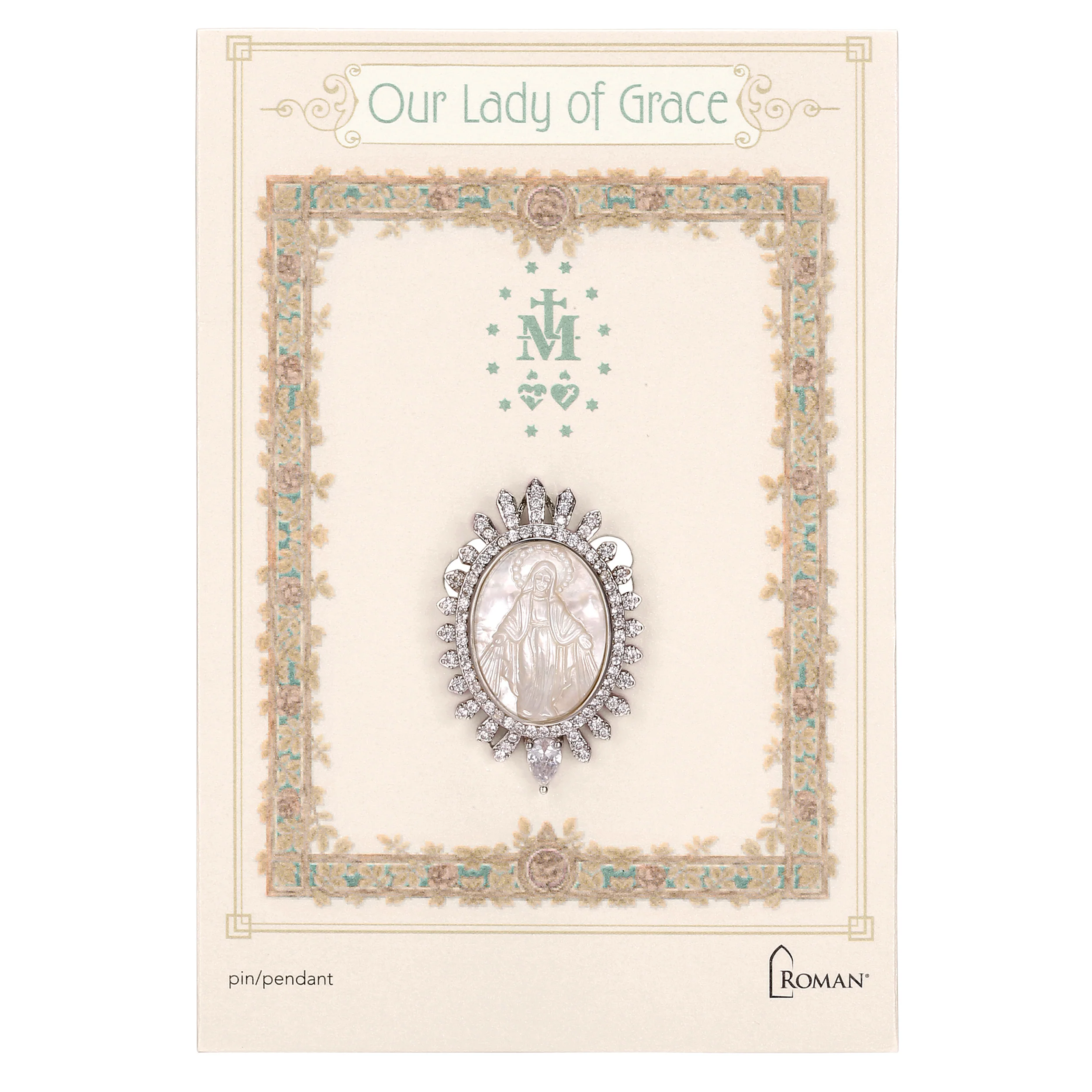 Our Lady of Grace Oval Pin & Pendant - Image 3