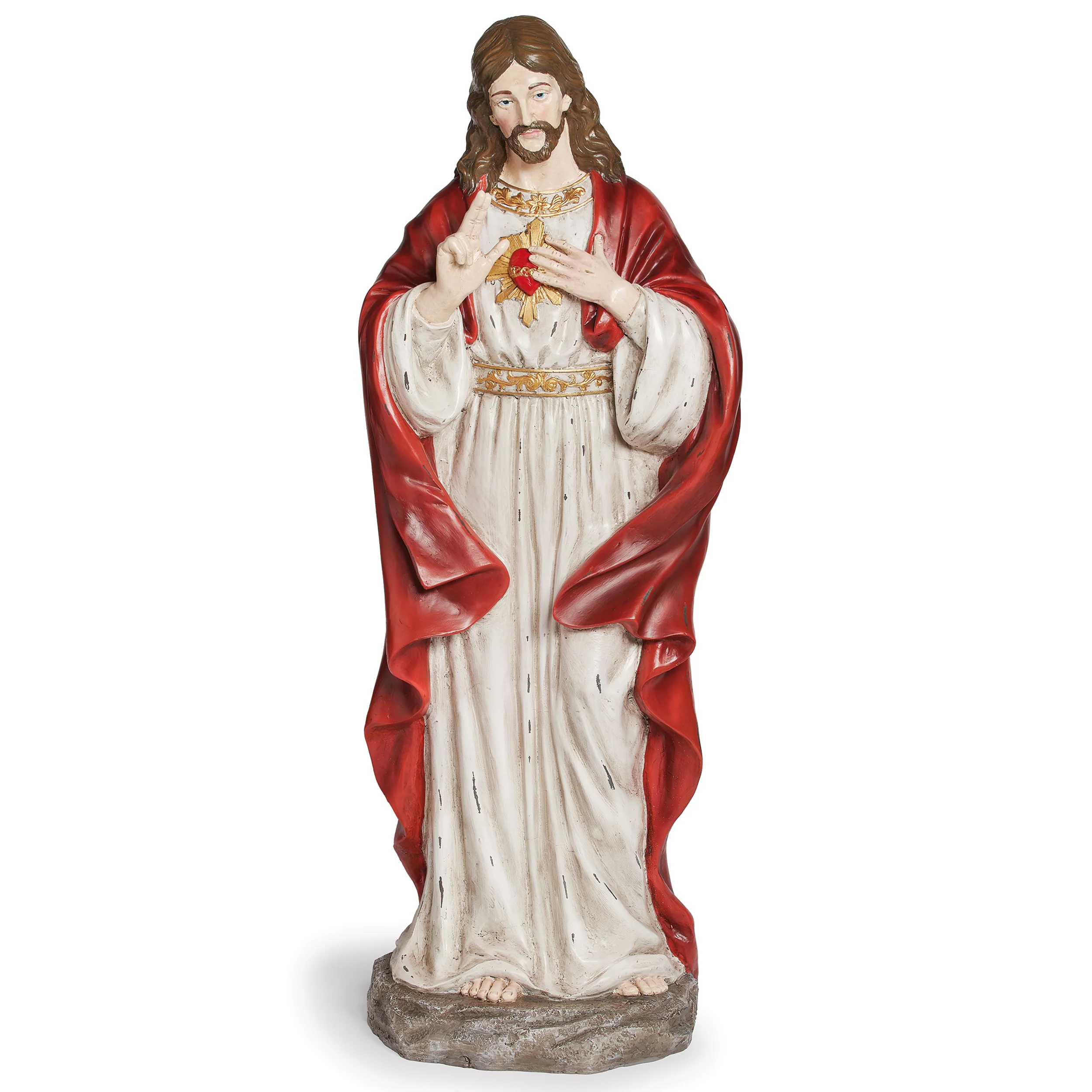 Distressed Sacred Heart of Jesus Figure