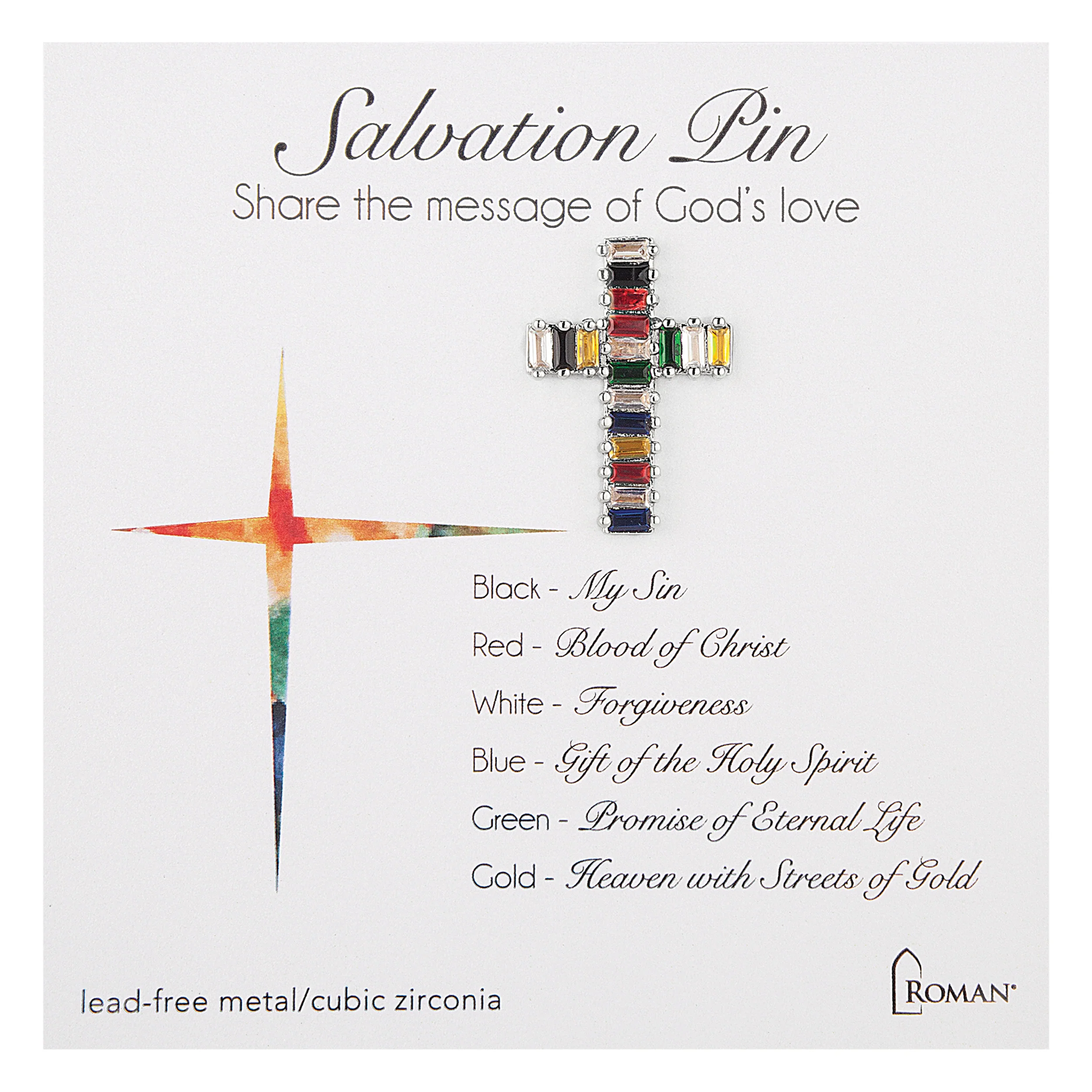 Salvation Crystal Cross Pin - Image 2