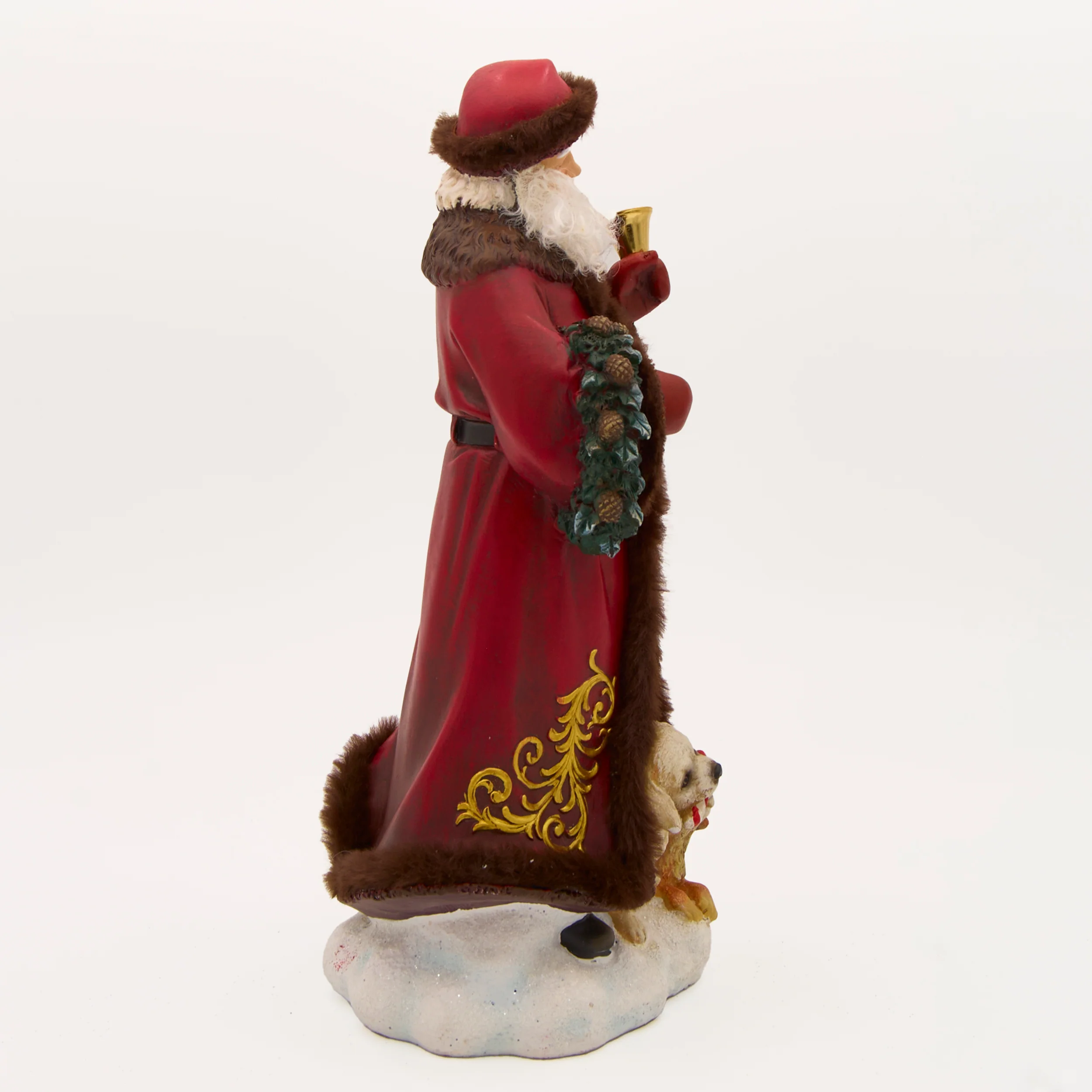 Joseph's Studio Santa with Puppies & Brown Faux Fur Figure - Image 3