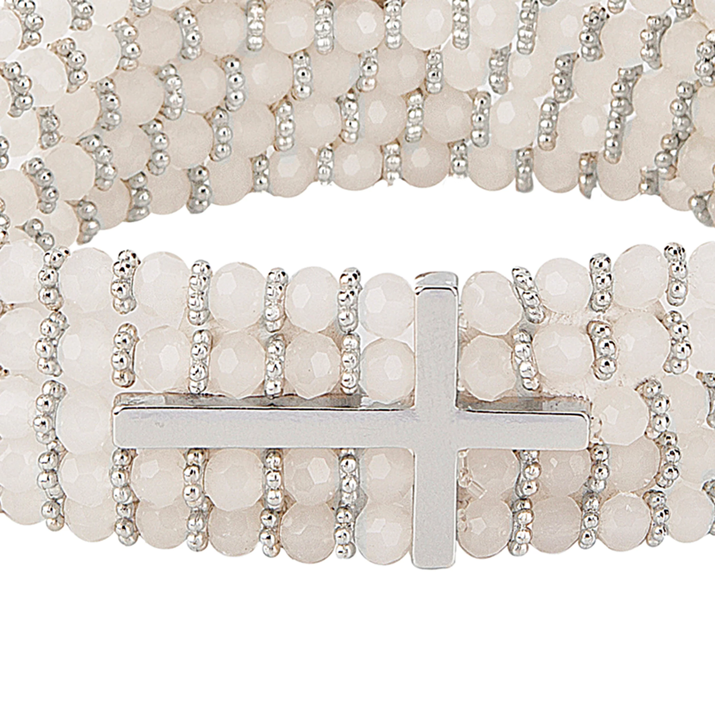 Alexa's Angels Silver Crystal Side Cross Bracelet - Image 2