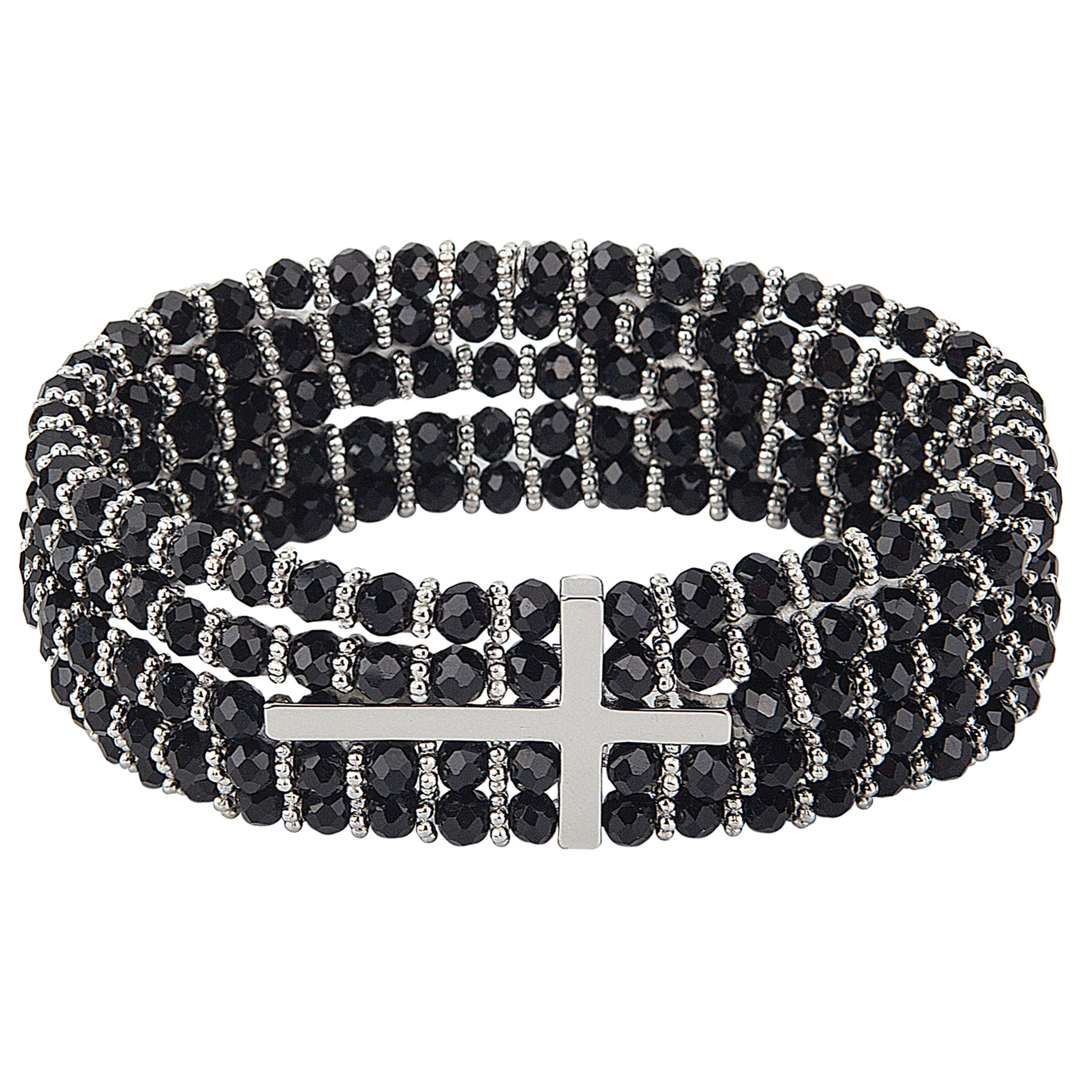 Alexa's Angels Silver Crystal Side Cross Bracelet - Image 6
