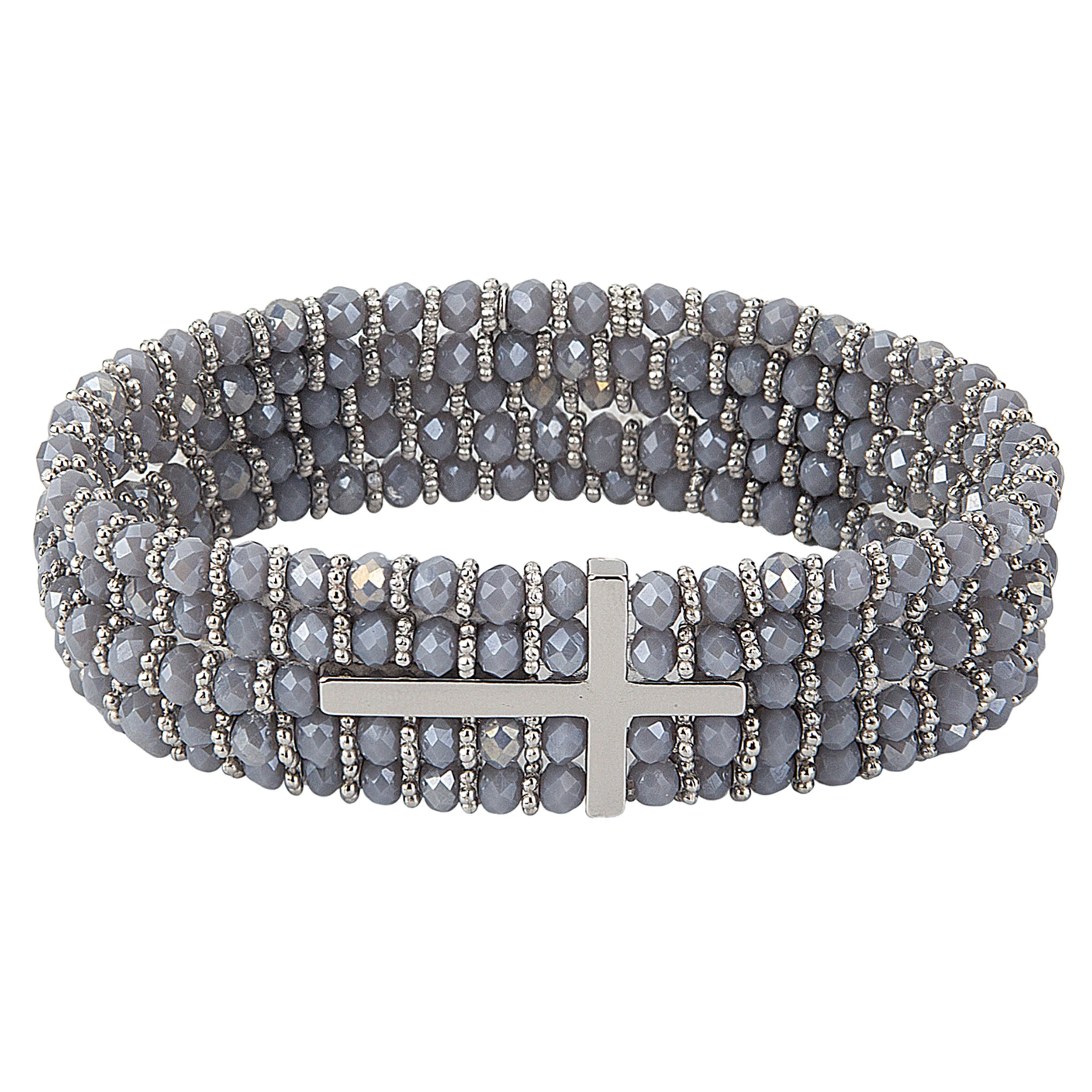 Alexa's Angels Silver Crystal Side Cross Bracelet - Image 8