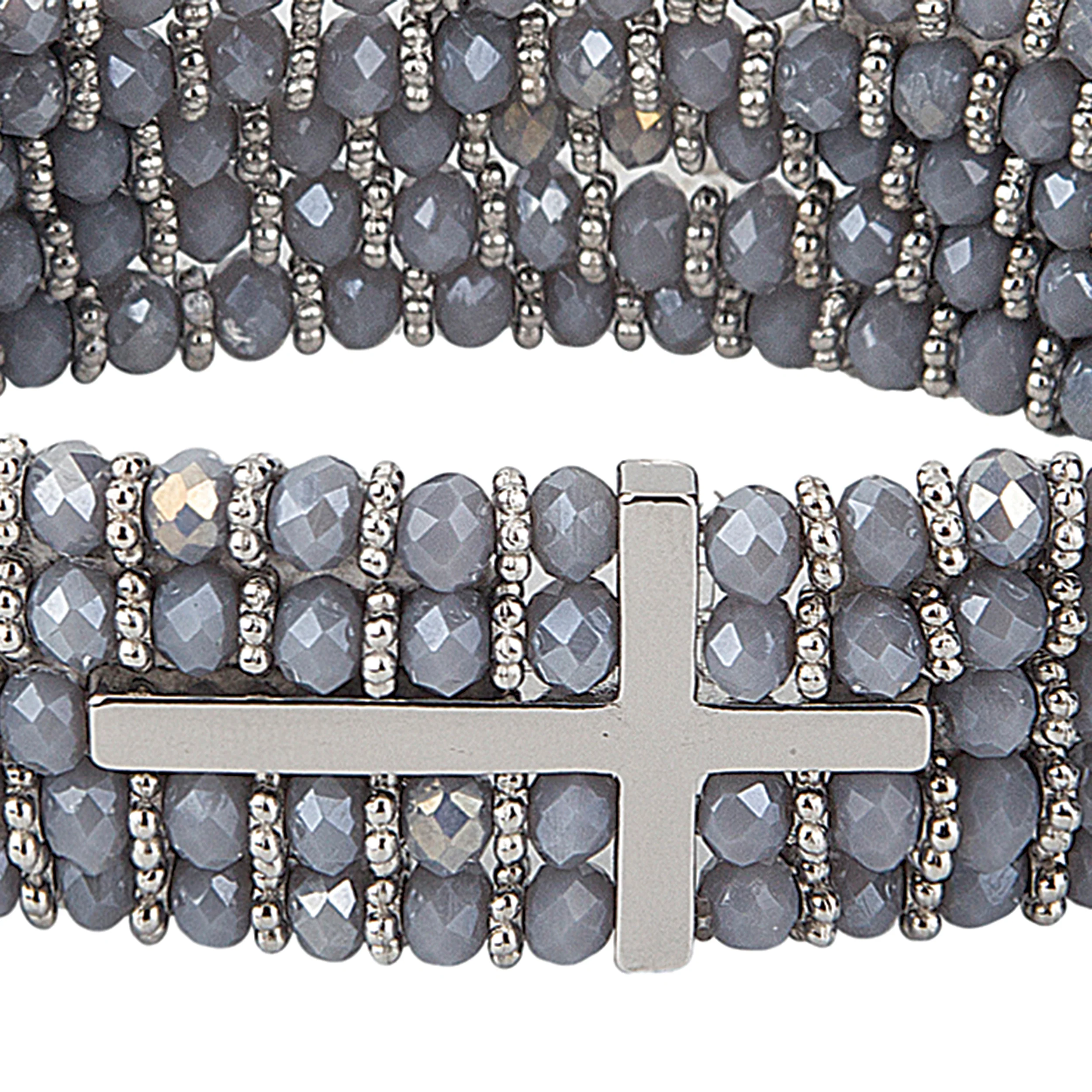 Alexa's Angels Silver Crystal Side Cross Bracelet - Image 9