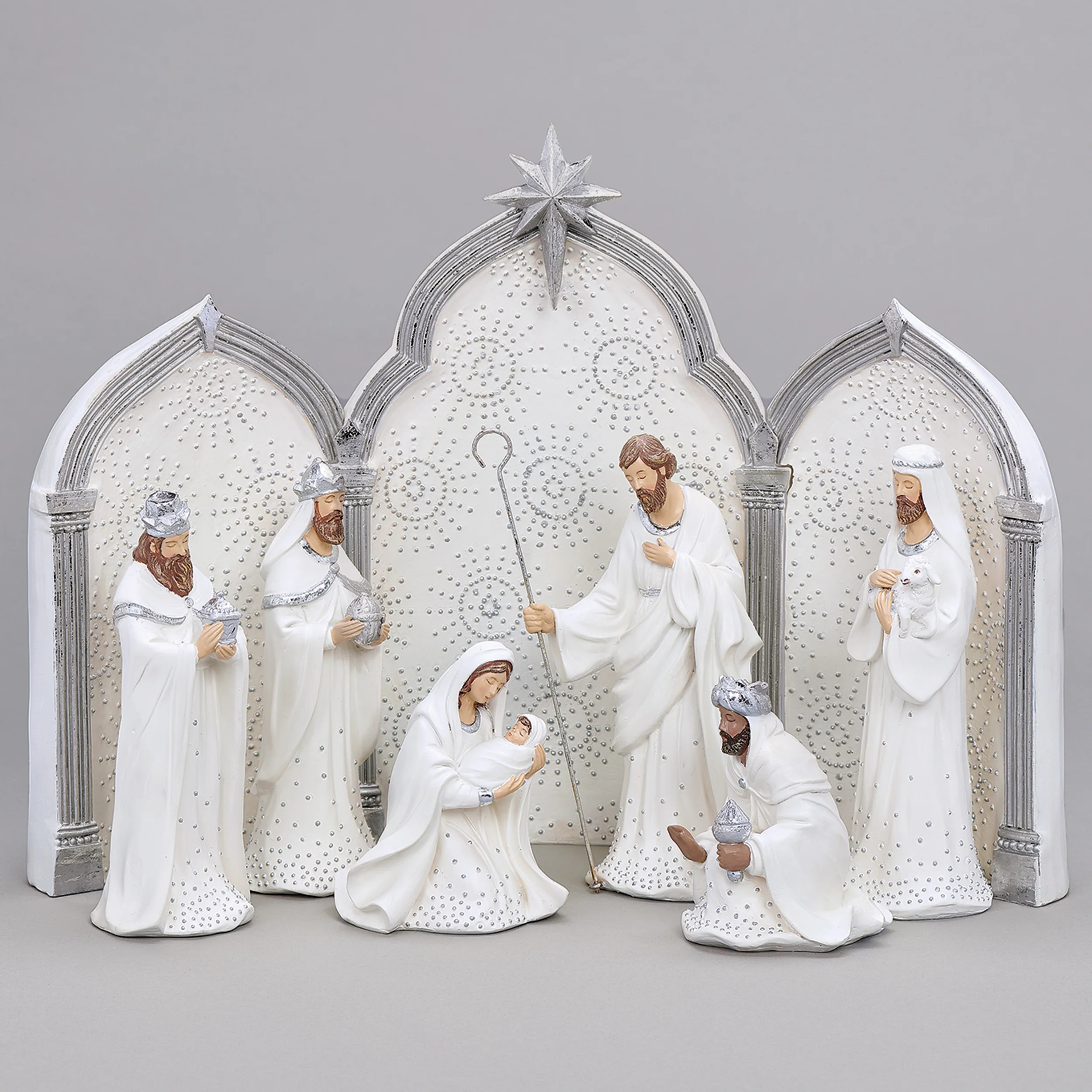 Starburst Nativity Set with Triptych Backdrop