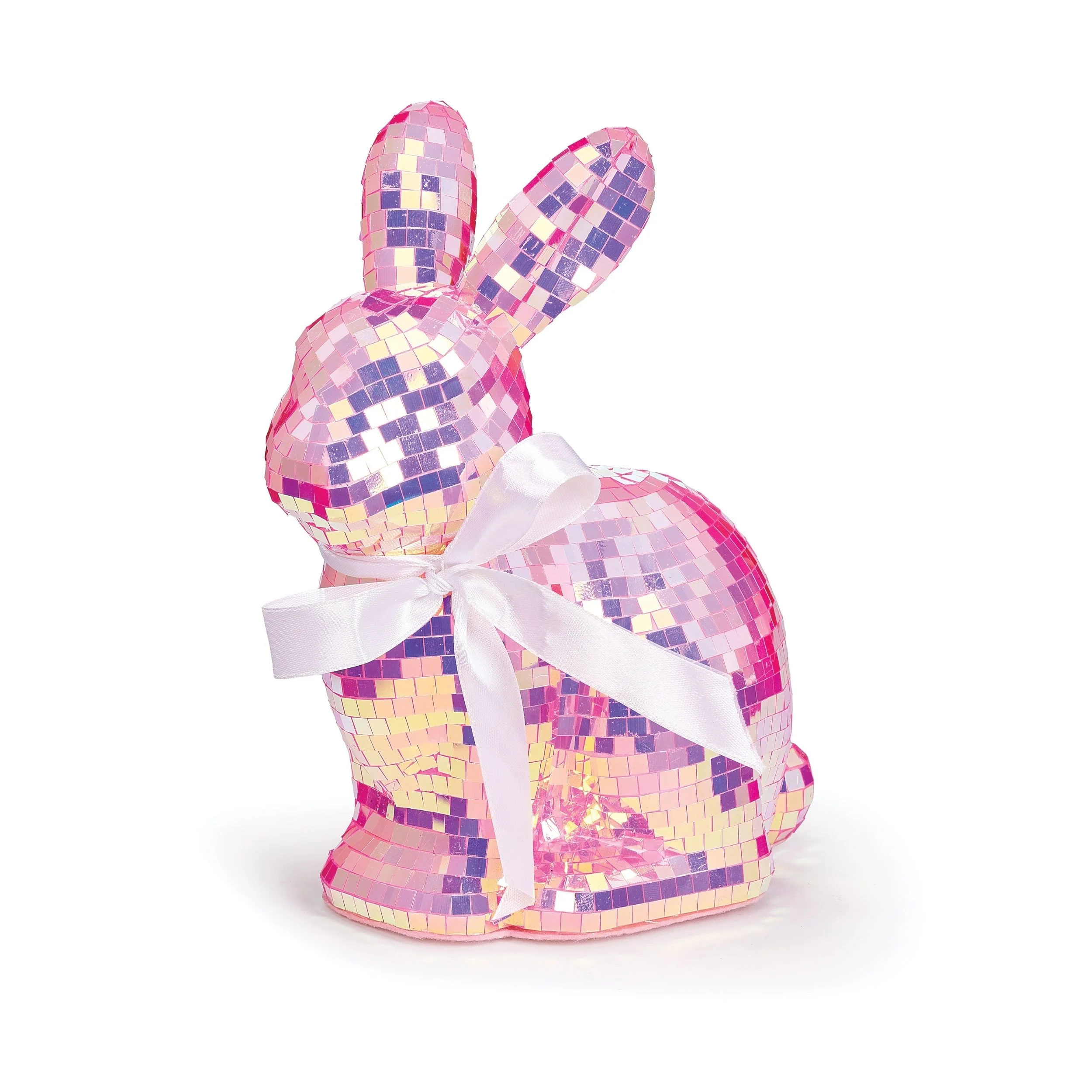 Sitting Bunny Mirror Ball Figure