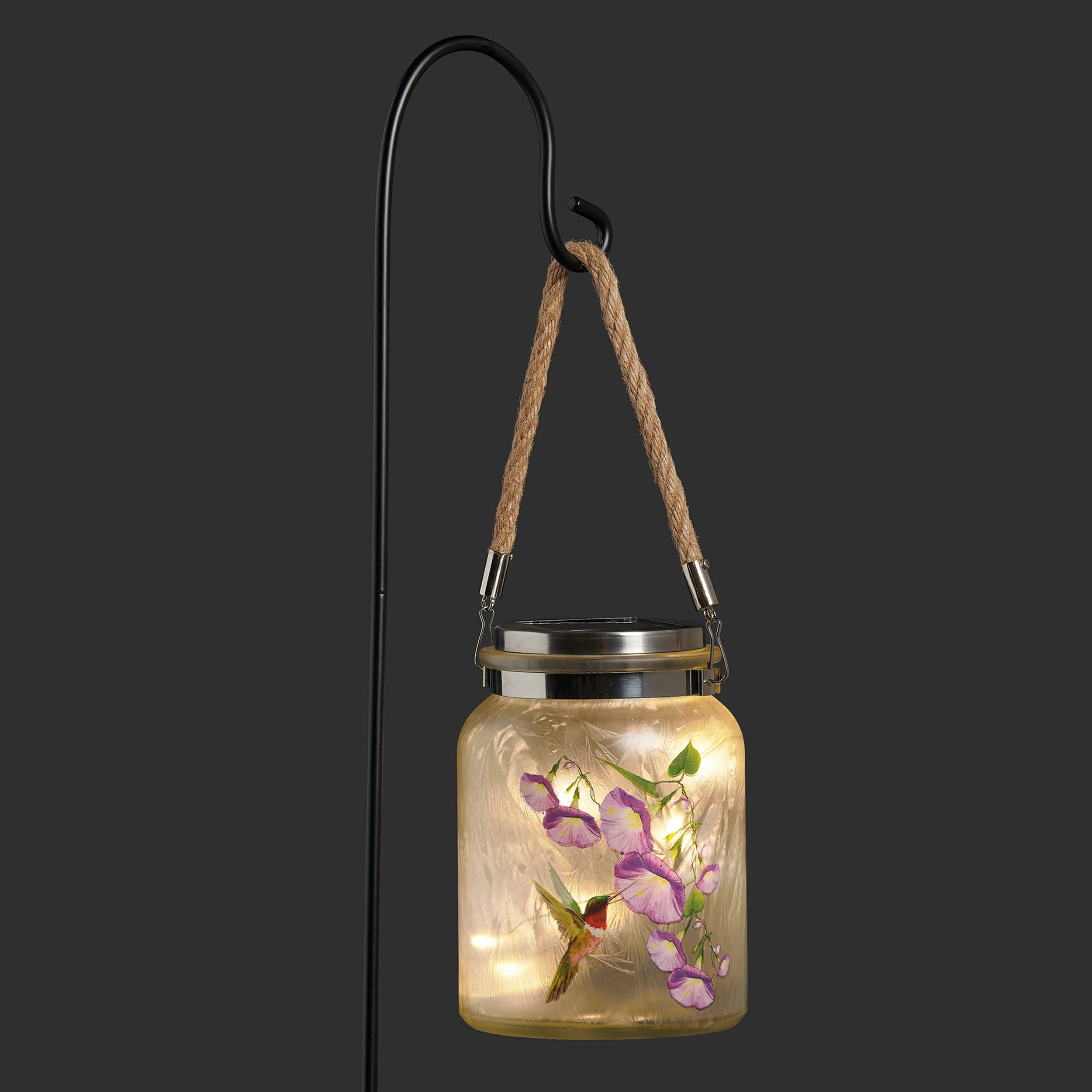 Solar-Powered Nature Jar Garden Light with Stake - Image 6