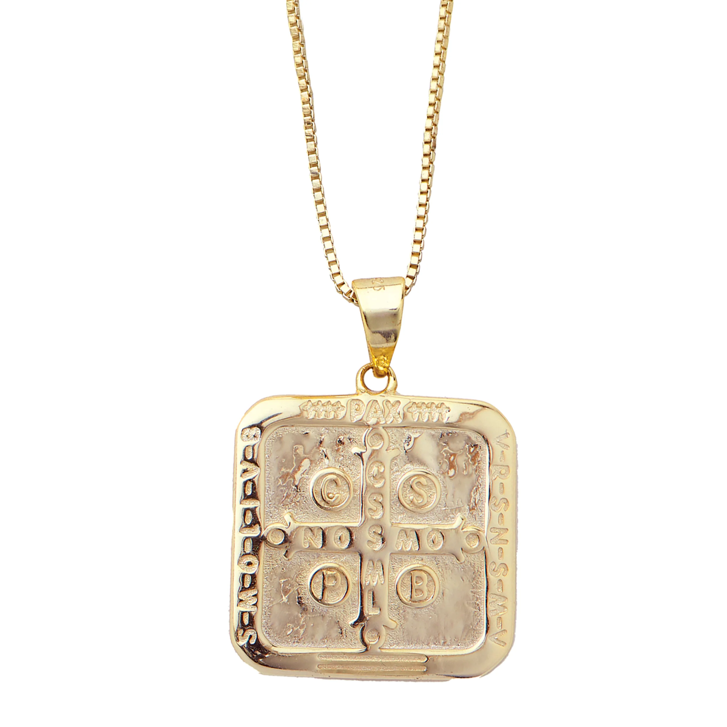 St. Benedict Pendant Necklace with Box Chain - Image 4