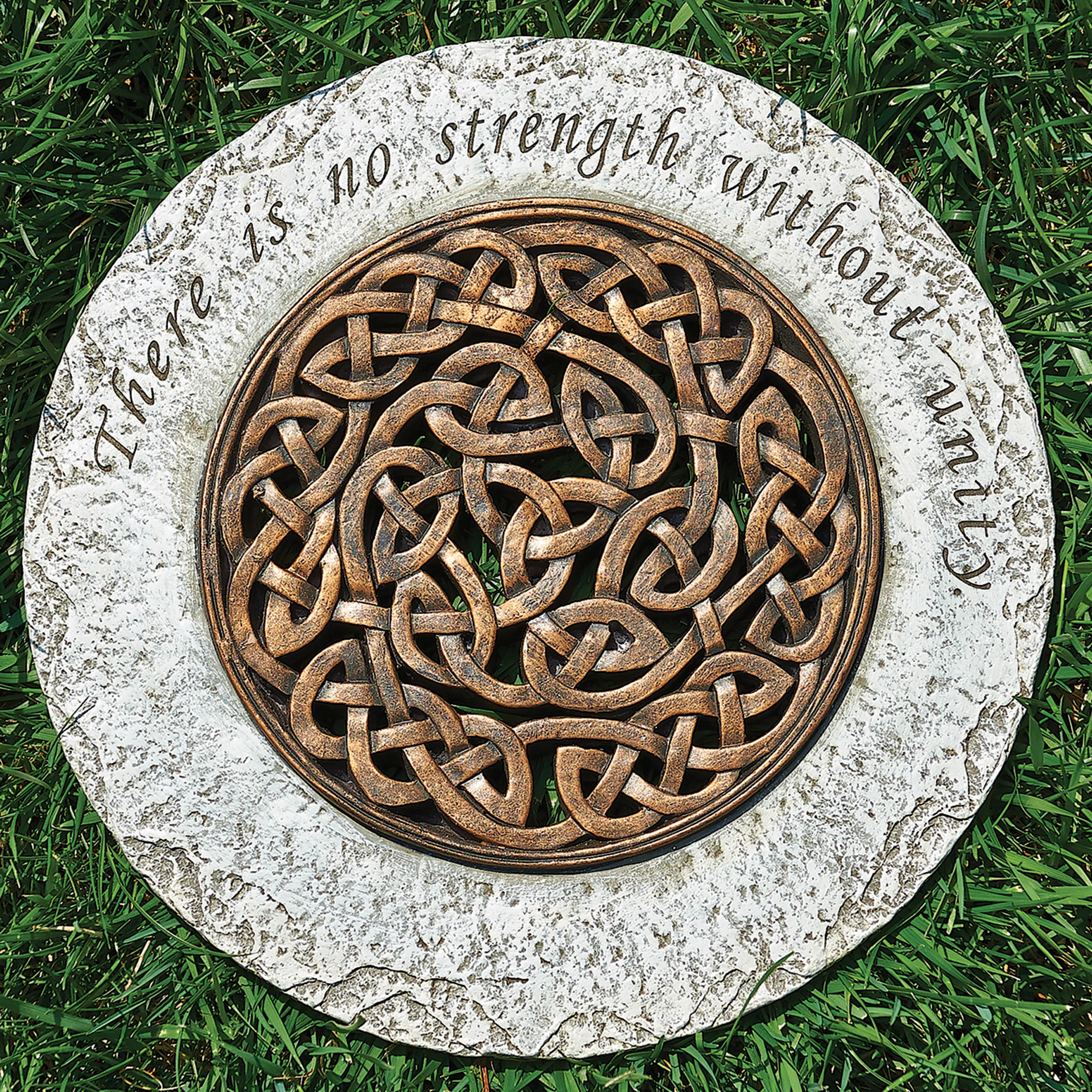 “There is no strength without unity” Garden Stone