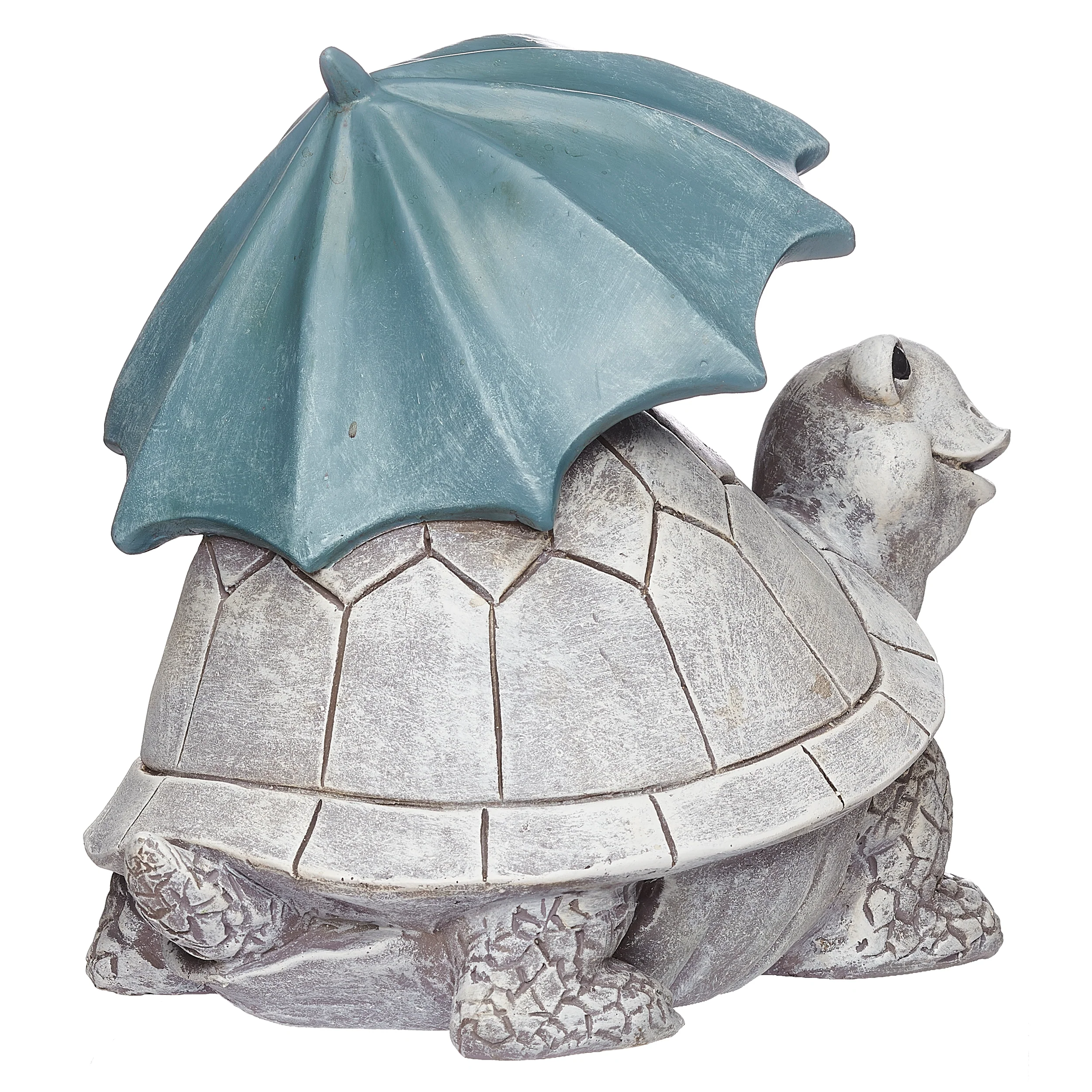 Turtle with Umbrella Garden Statue – Pudgy Pals - Image 2